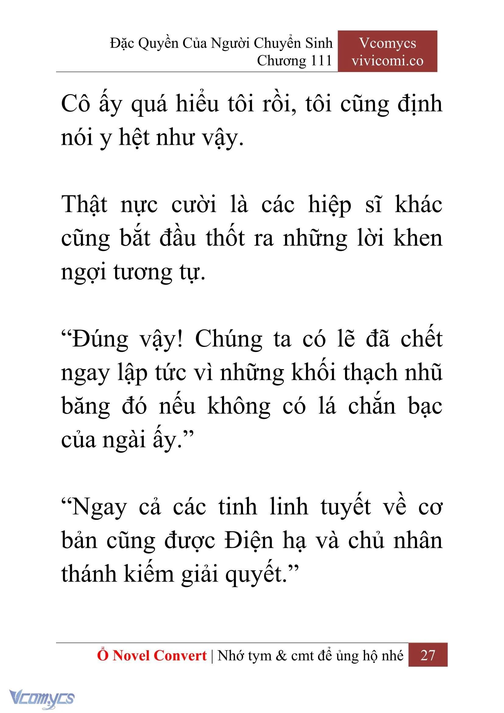 [Novel] Đặc Quyền Của Người Chuyển Sinh Chapter  111 - 29