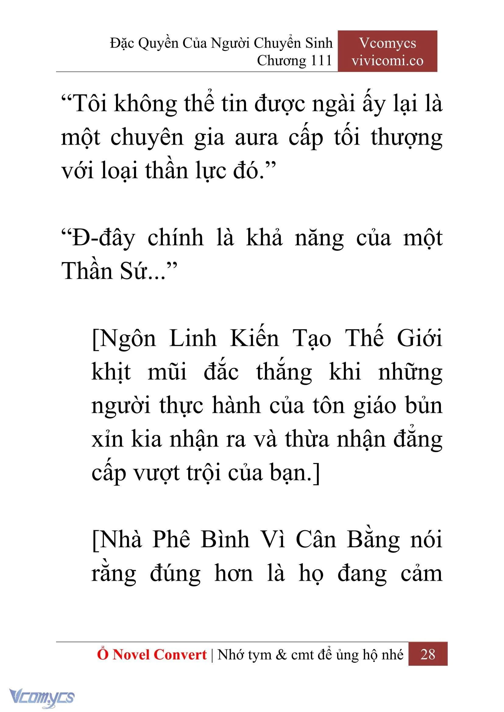 [Novel] Đặc Quyền Của Người Chuyển Sinh Chapter  111 - 30