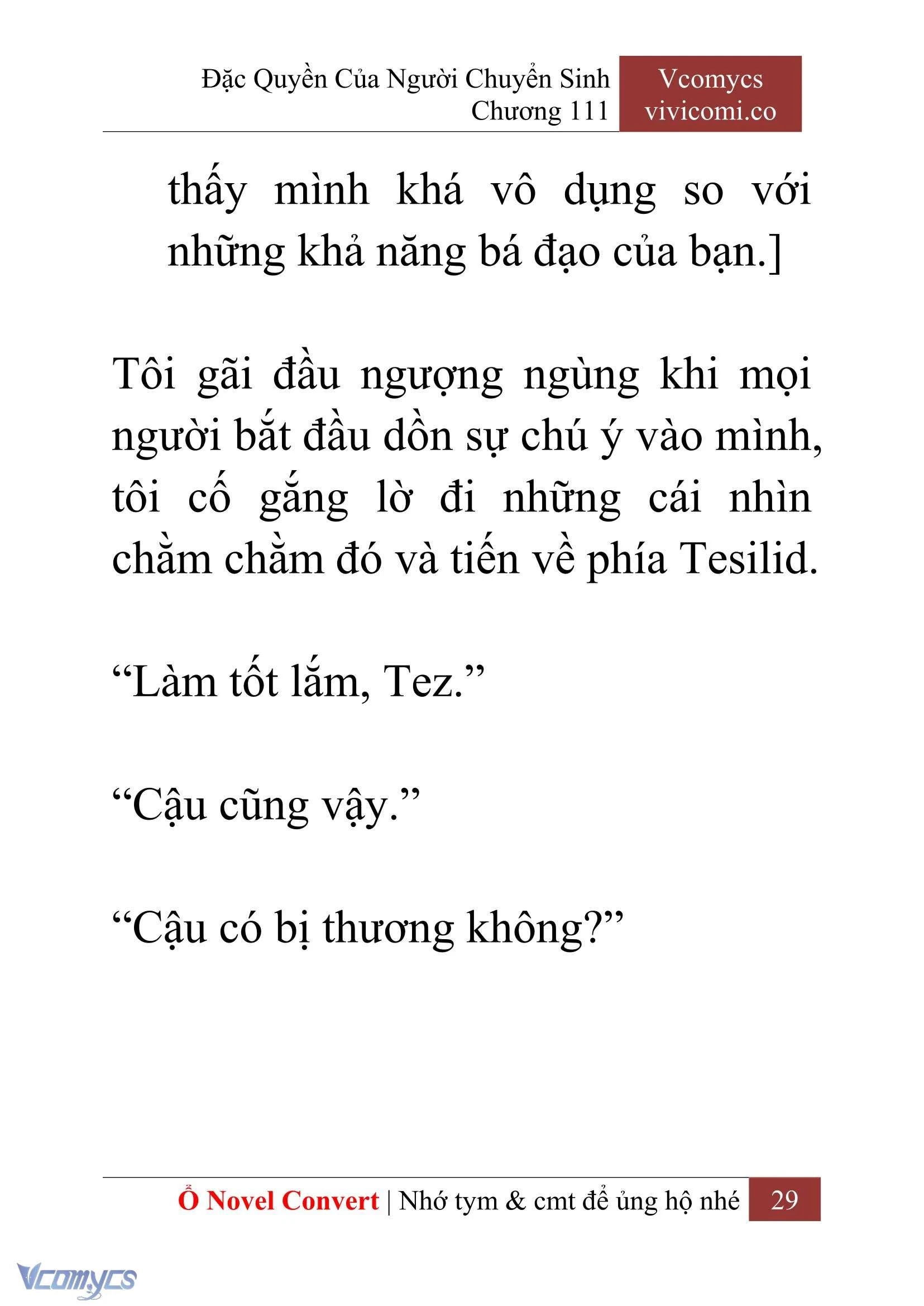 [Novel] Đặc Quyền Của Người Chuyển Sinh Chapter  111 - 31