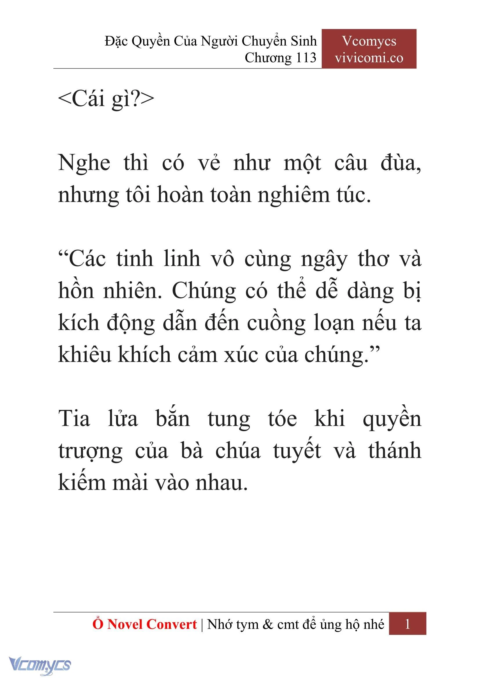 [Novel] Đặc Quyền Của Người Chuyển Sinh Chapter  113 - 3
