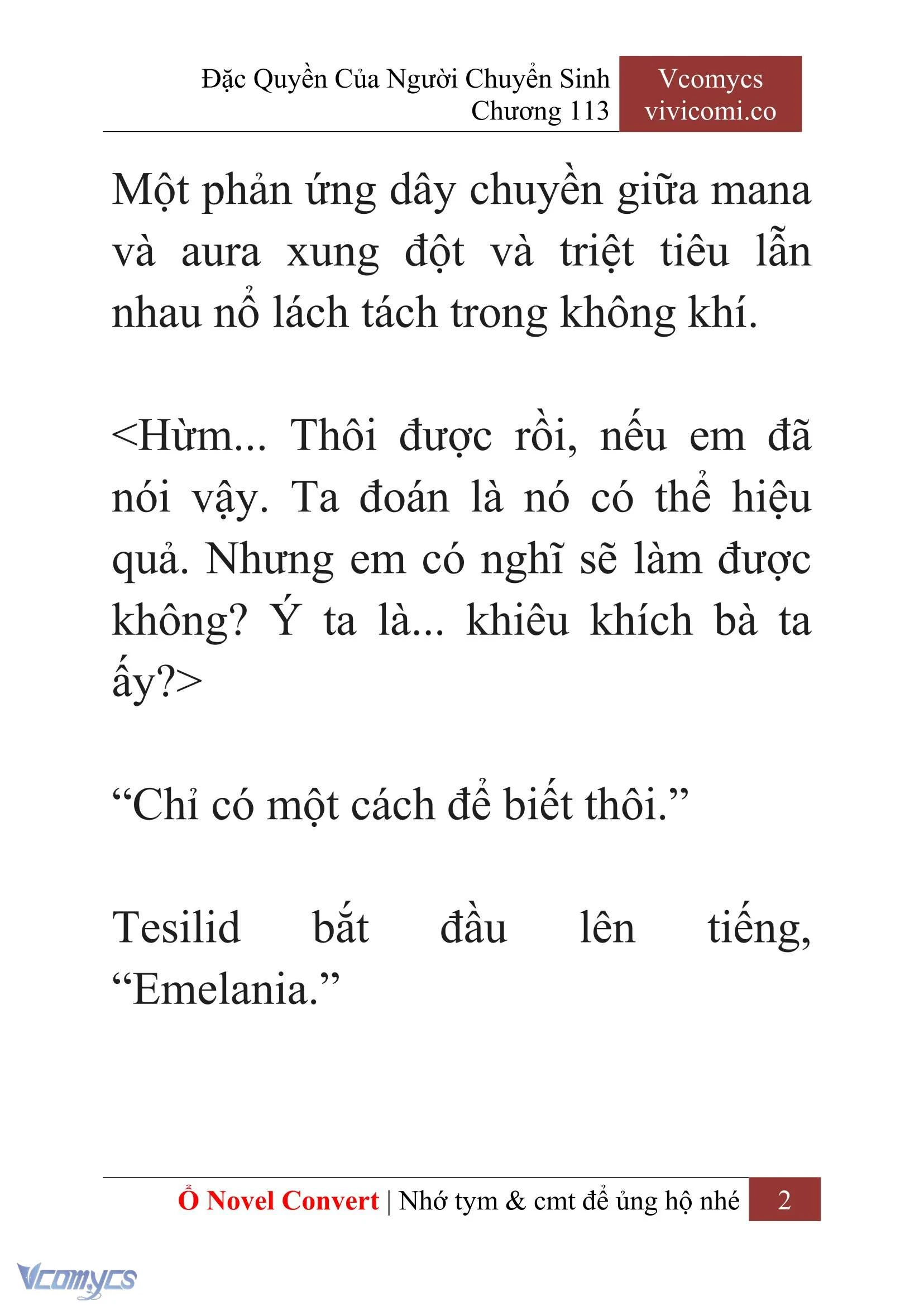 [Novel] Đặc Quyền Của Người Chuyển Sinh Chapter  113 - 4