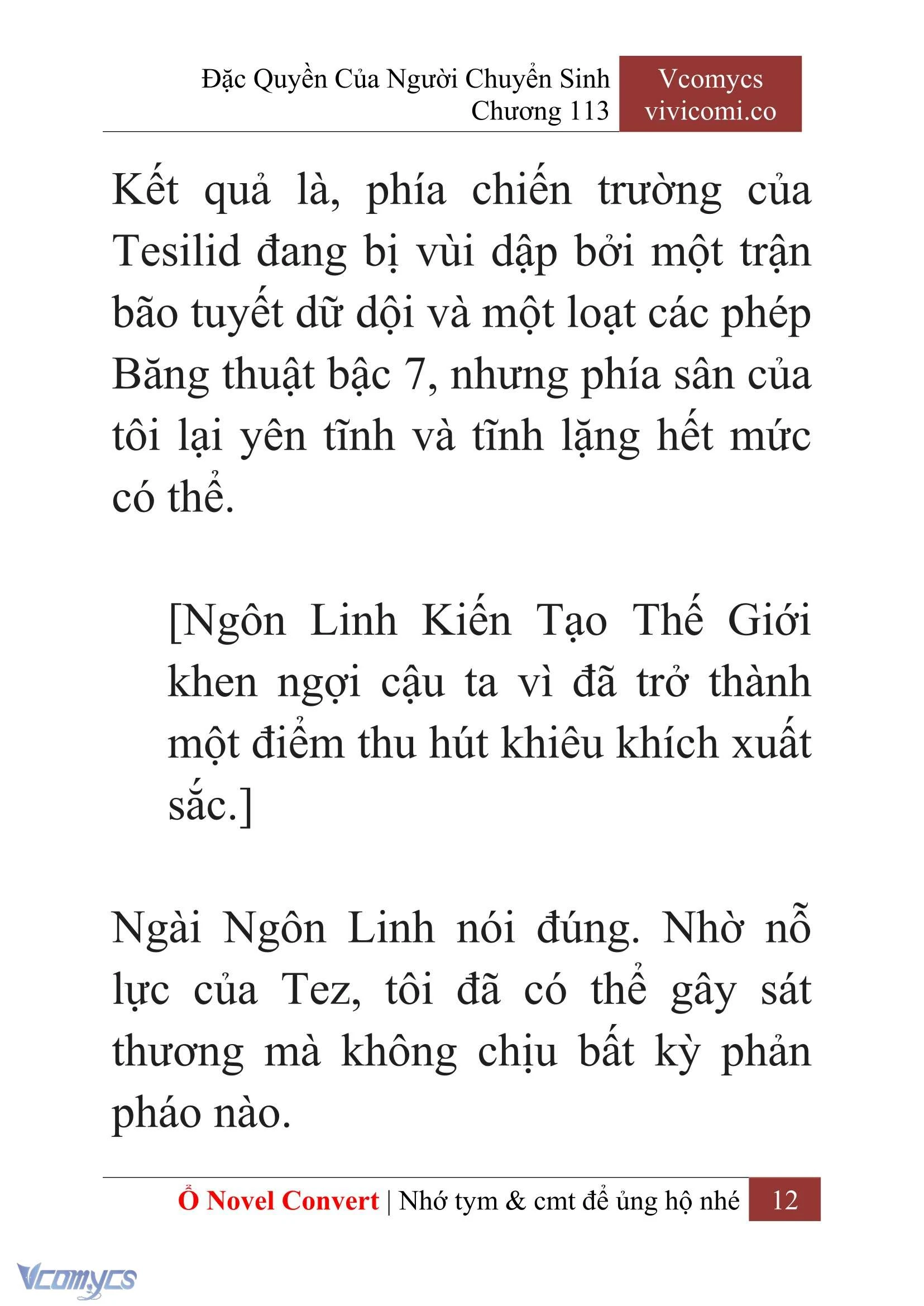 [Novel] Đặc Quyền Của Người Chuyển Sinh Chapter  113 - 14