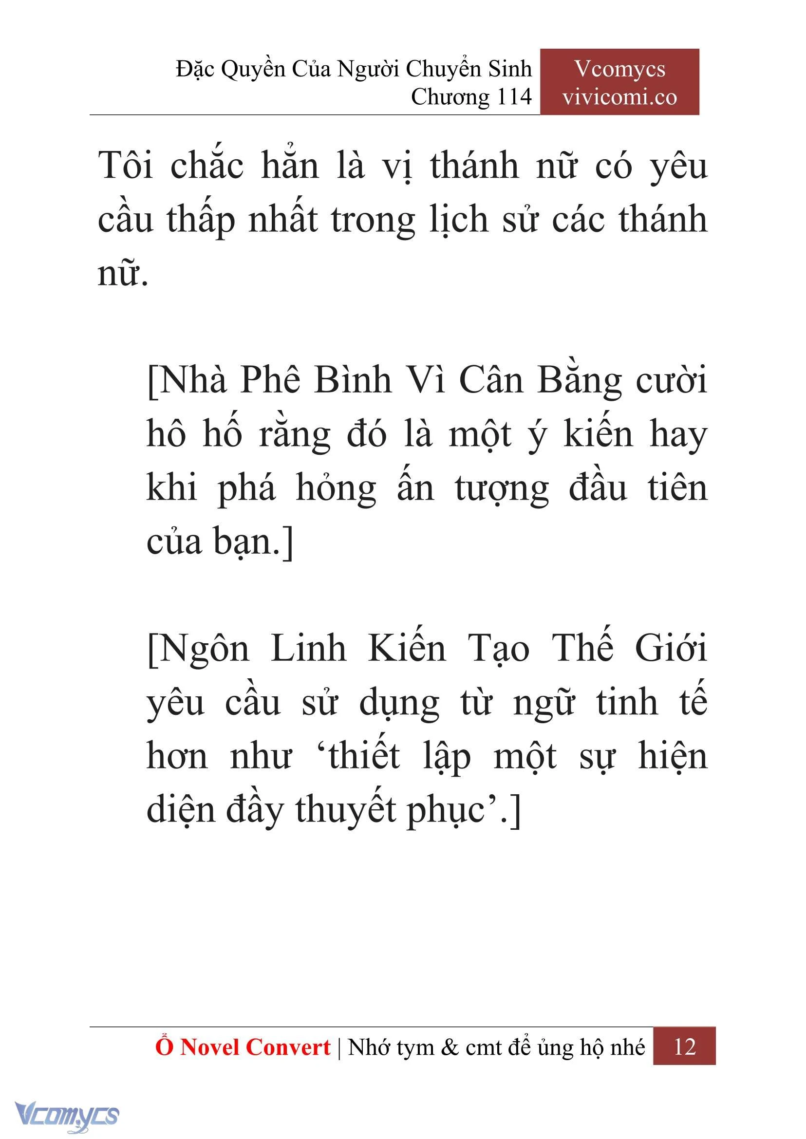[Novel] Đặc Quyền Của Người Chuyển Sinh Chapter  114 - 14