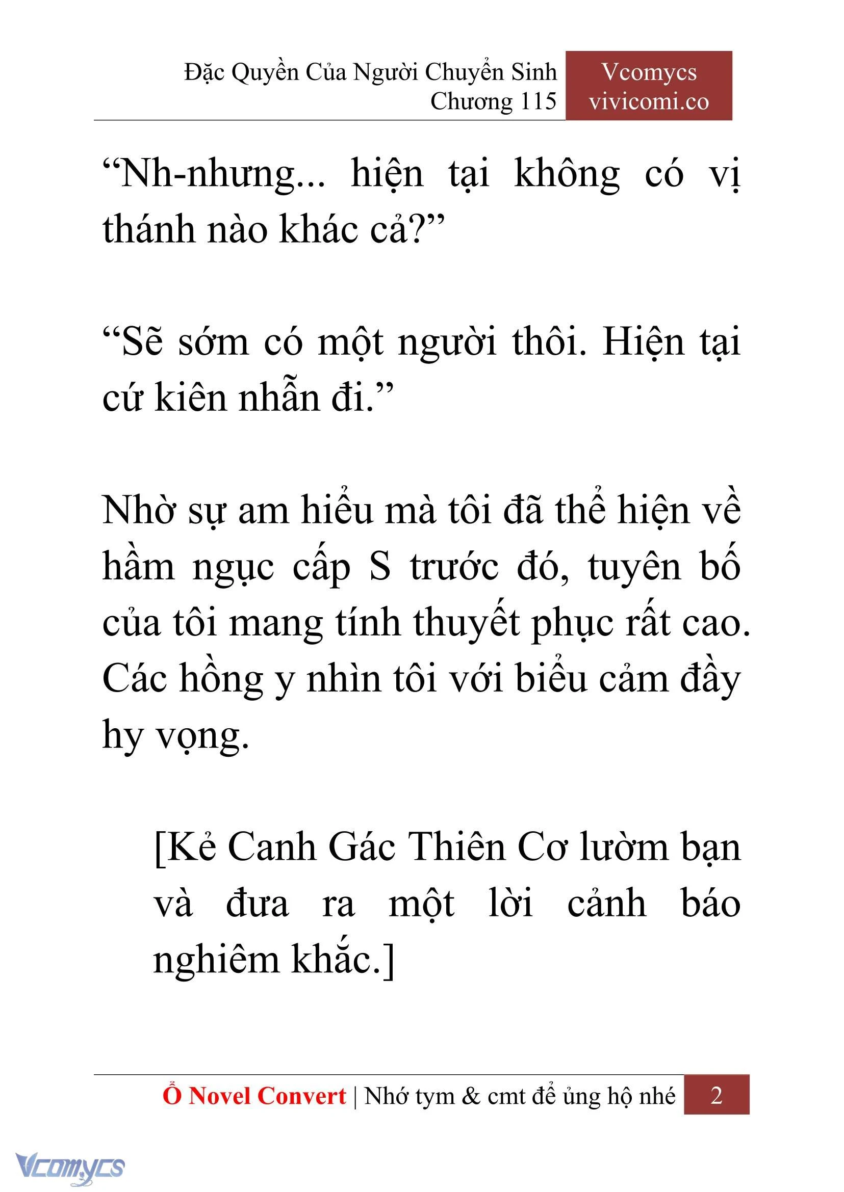 [Novel] Đặc Quyền Của Người Chuyển Sinh Chapter  115 - 4