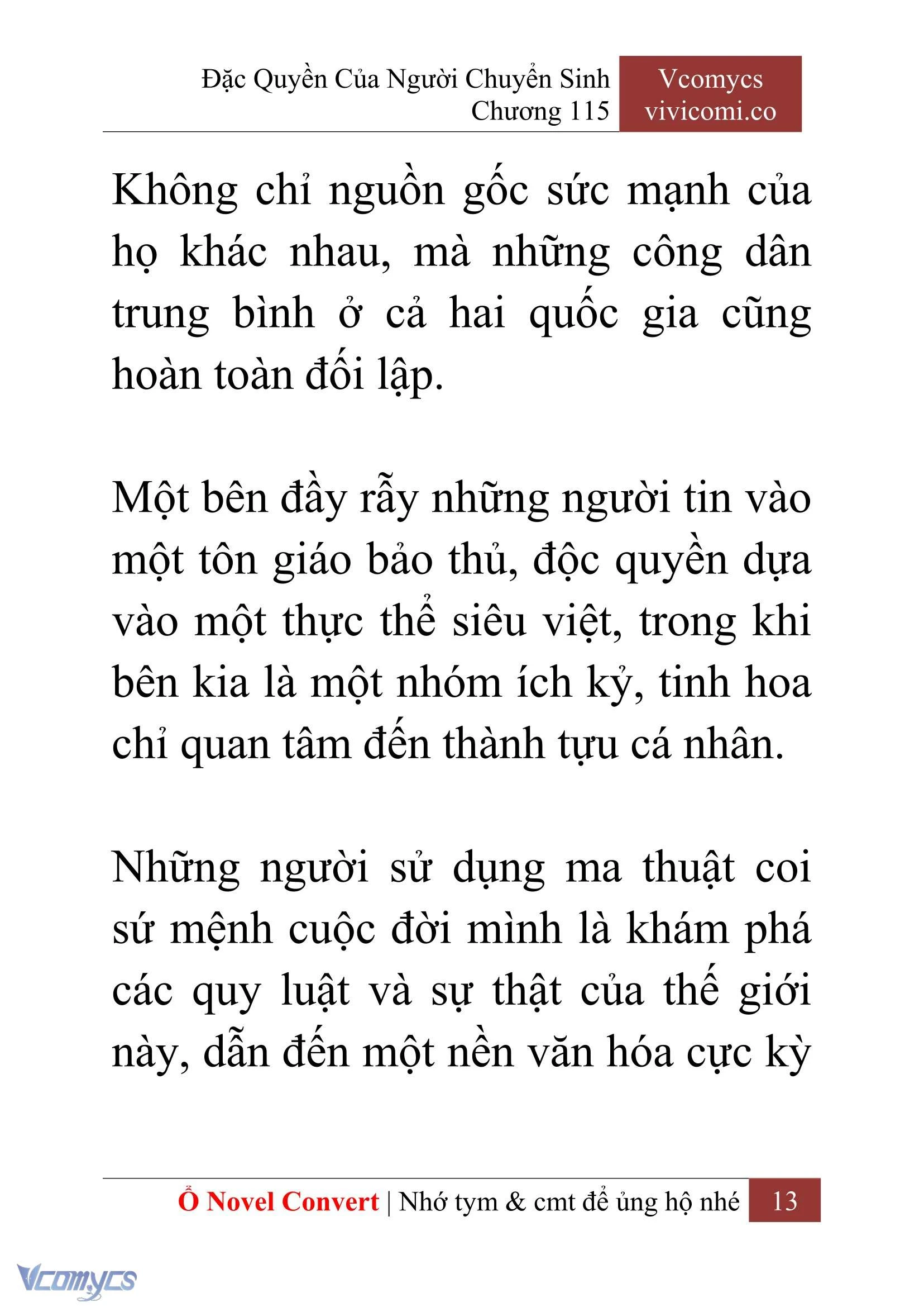 [Novel] Đặc Quyền Của Người Chuyển Sinh Chapter  115 - 15