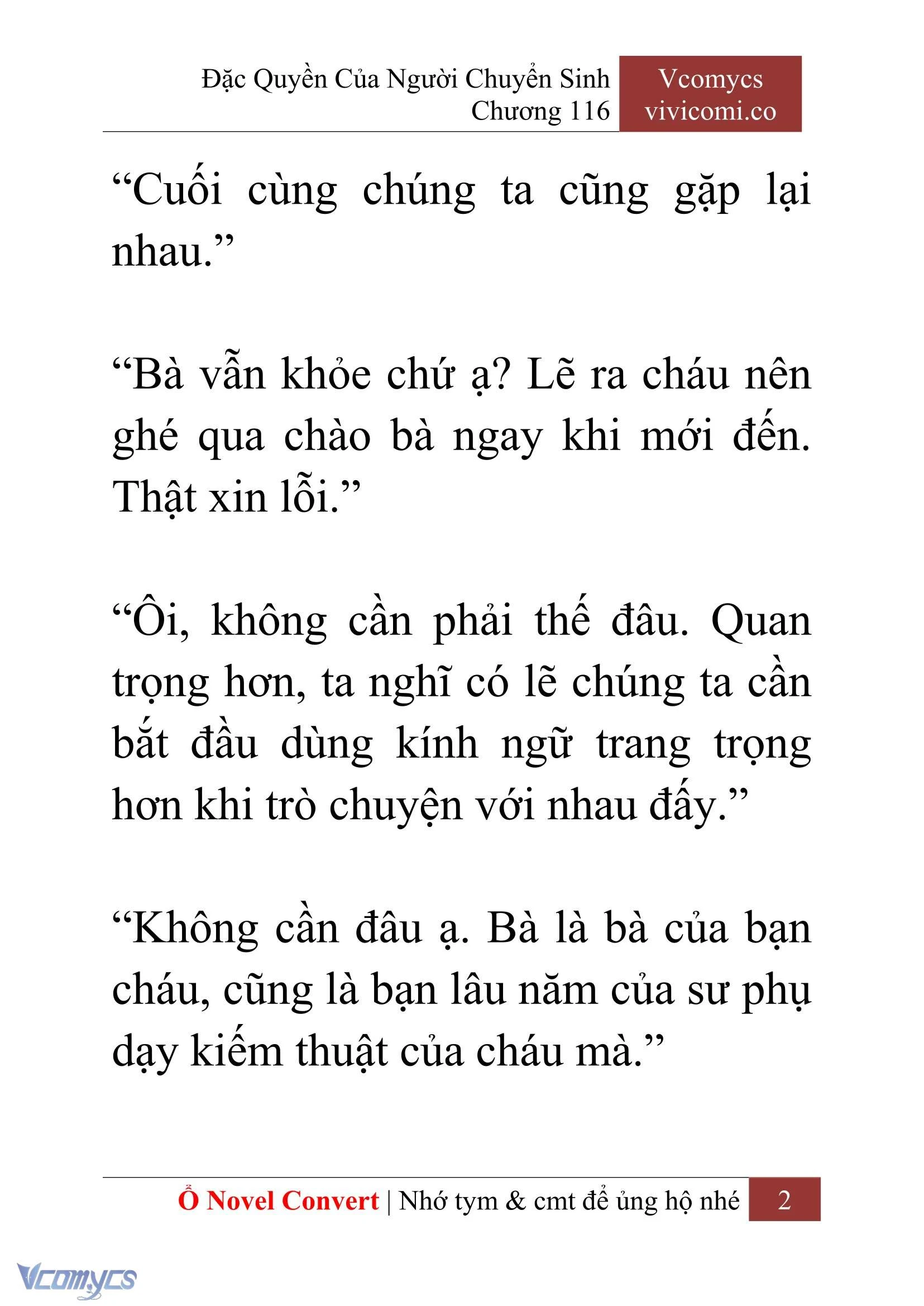 [Novel] Đặc Quyền Của Người Chuyển Sinh Chapter  116 - 4