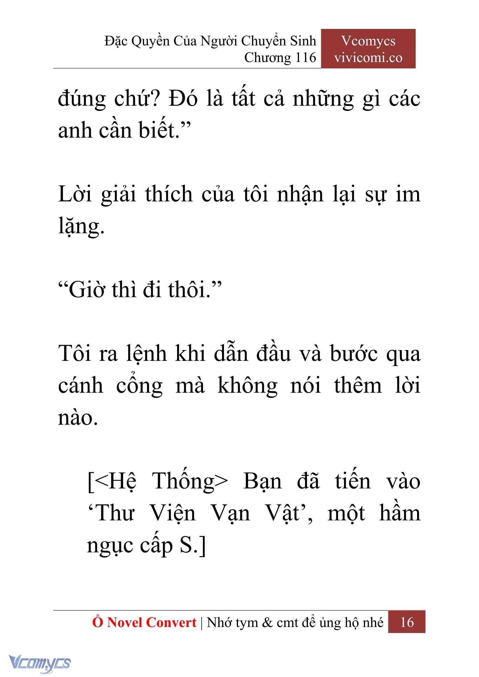 [Novel] Đặc Quyền Của Người Chuyển Sinh Chapter  116 - 18