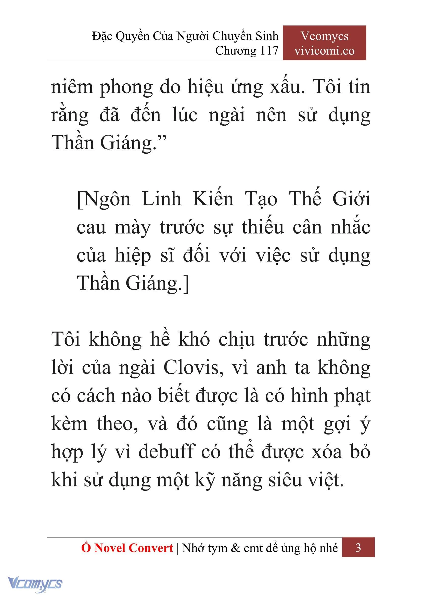 [Novel] Đặc Quyền Của Người Chuyển Sinh Chapter  117 - 5