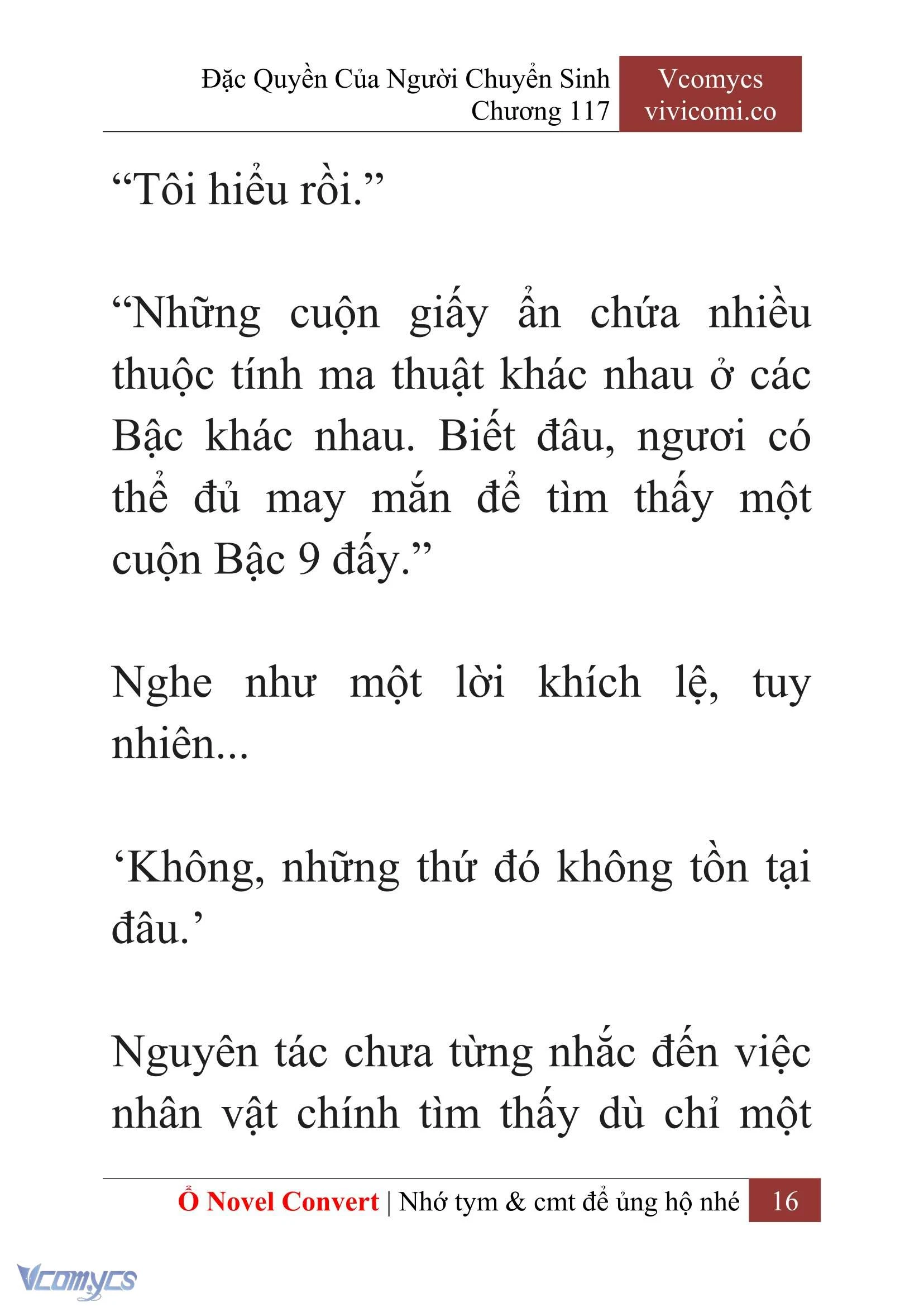 [Novel] Đặc Quyền Của Người Chuyển Sinh Chapter  117 - 18