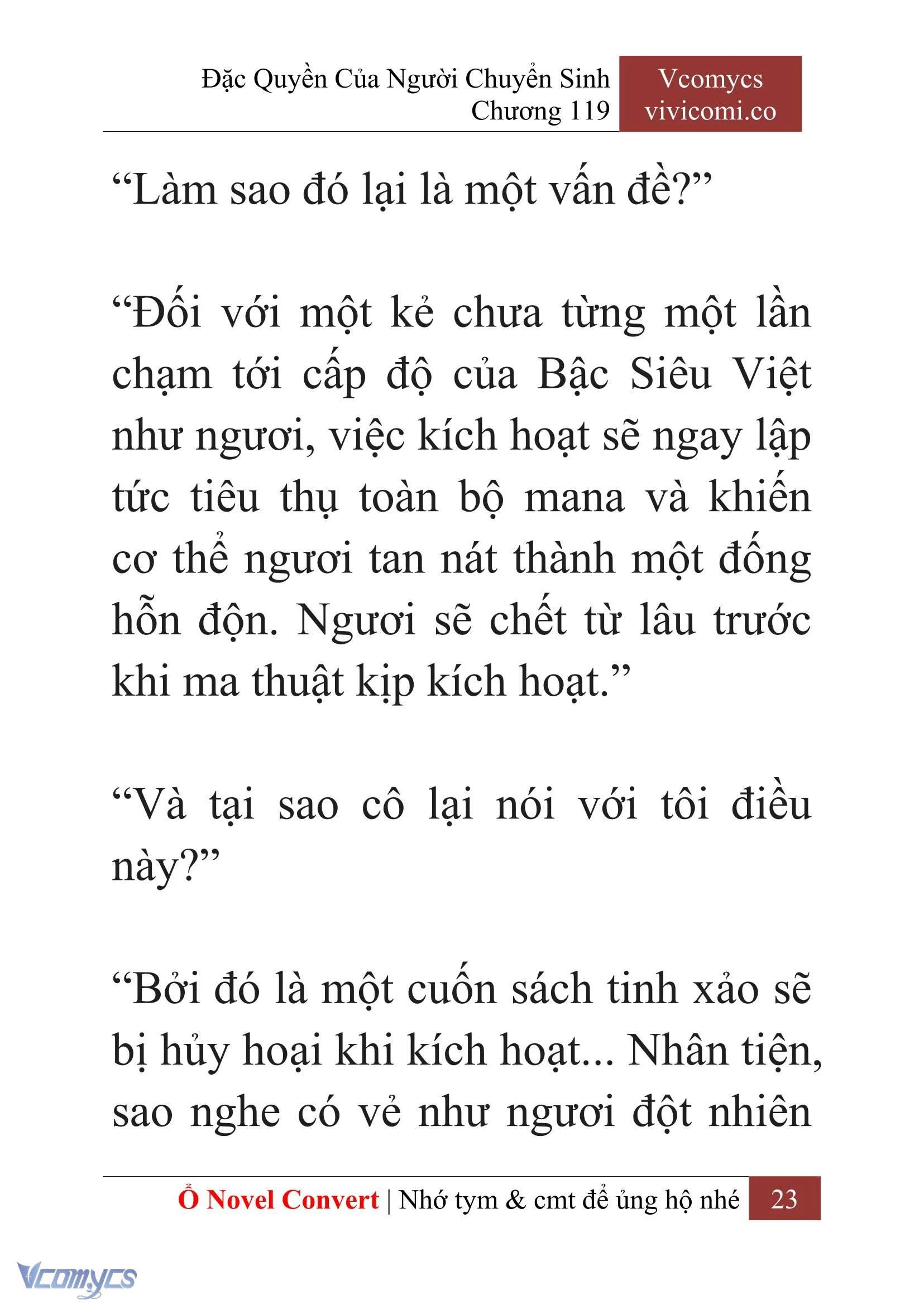[Novel] Đặc Quyền Của Người Chuyển Sinh Chapter  119 - 25