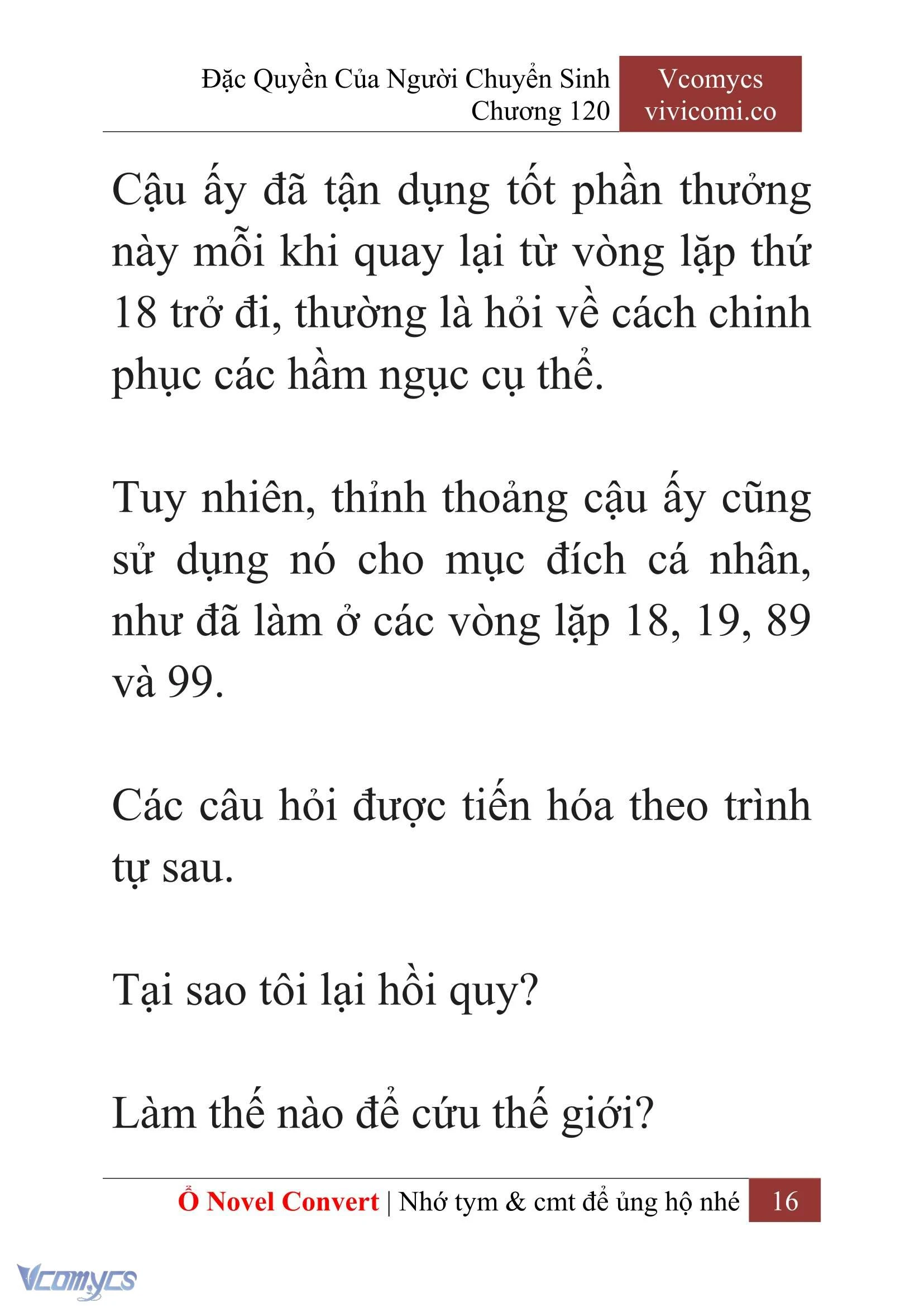 [Novel] Đặc Quyền Của Người Chuyển Sinh Chapter  120 - 18