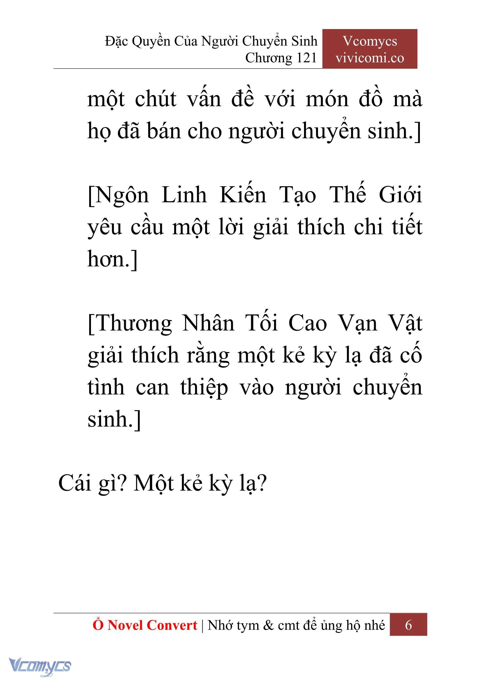 [Novel] Đặc Quyền Của Người Chuyển Sinh Chapter  121 - 8