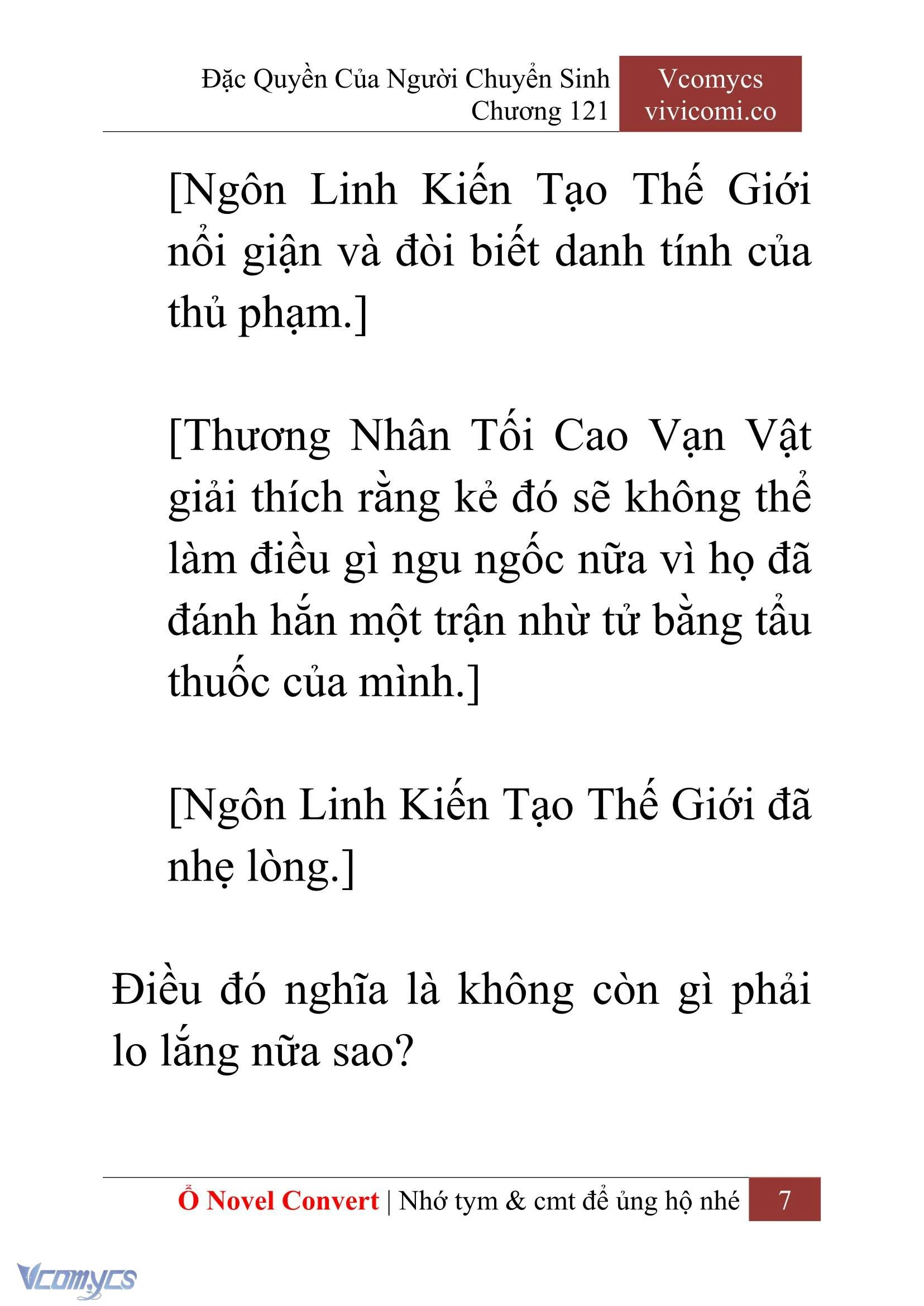 [Novel] Đặc Quyền Của Người Chuyển Sinh Chapter  121 - 9