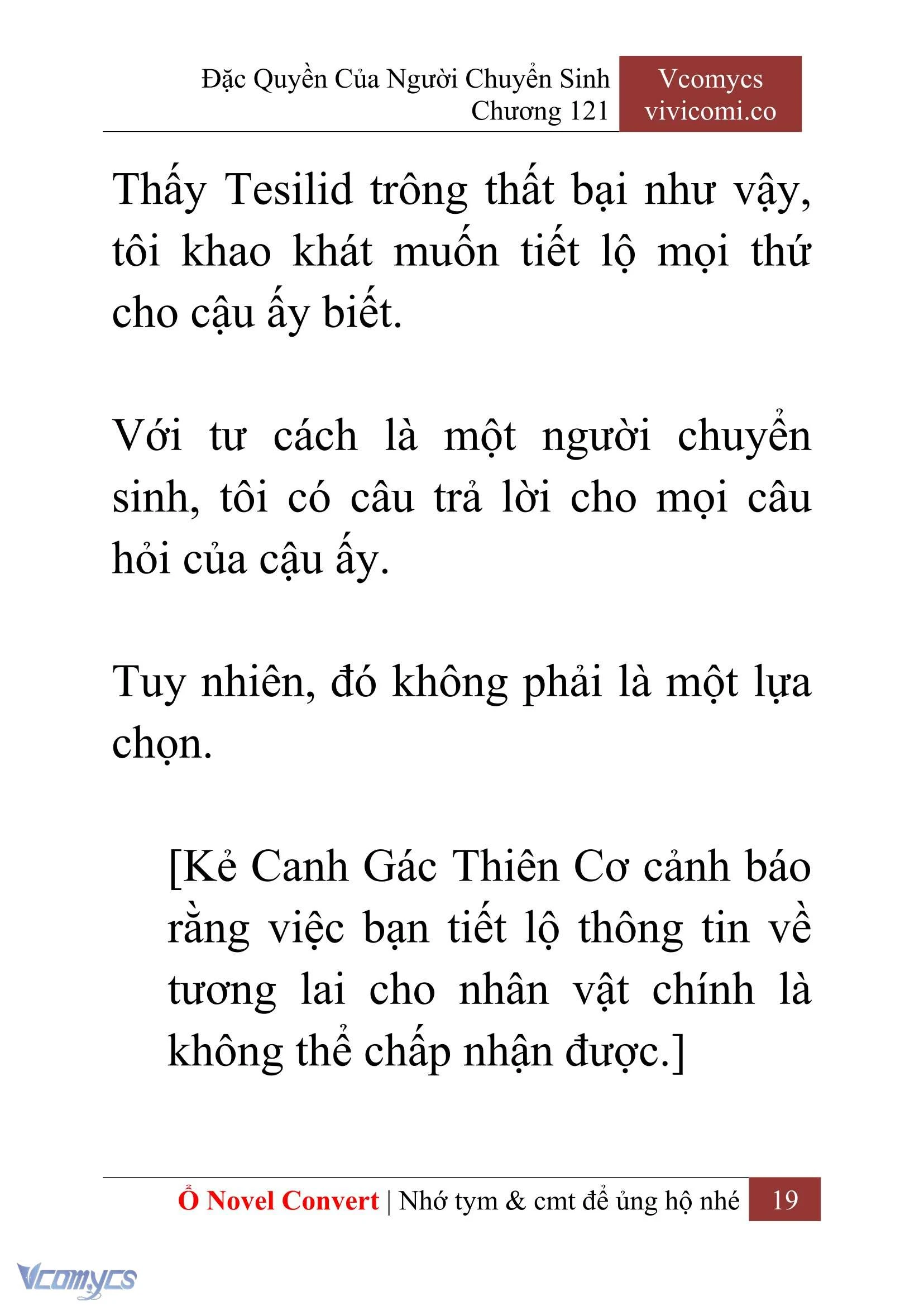[Novel] Đặc Quyền Của Người Chuyển Sinh Chapter  121 - 21