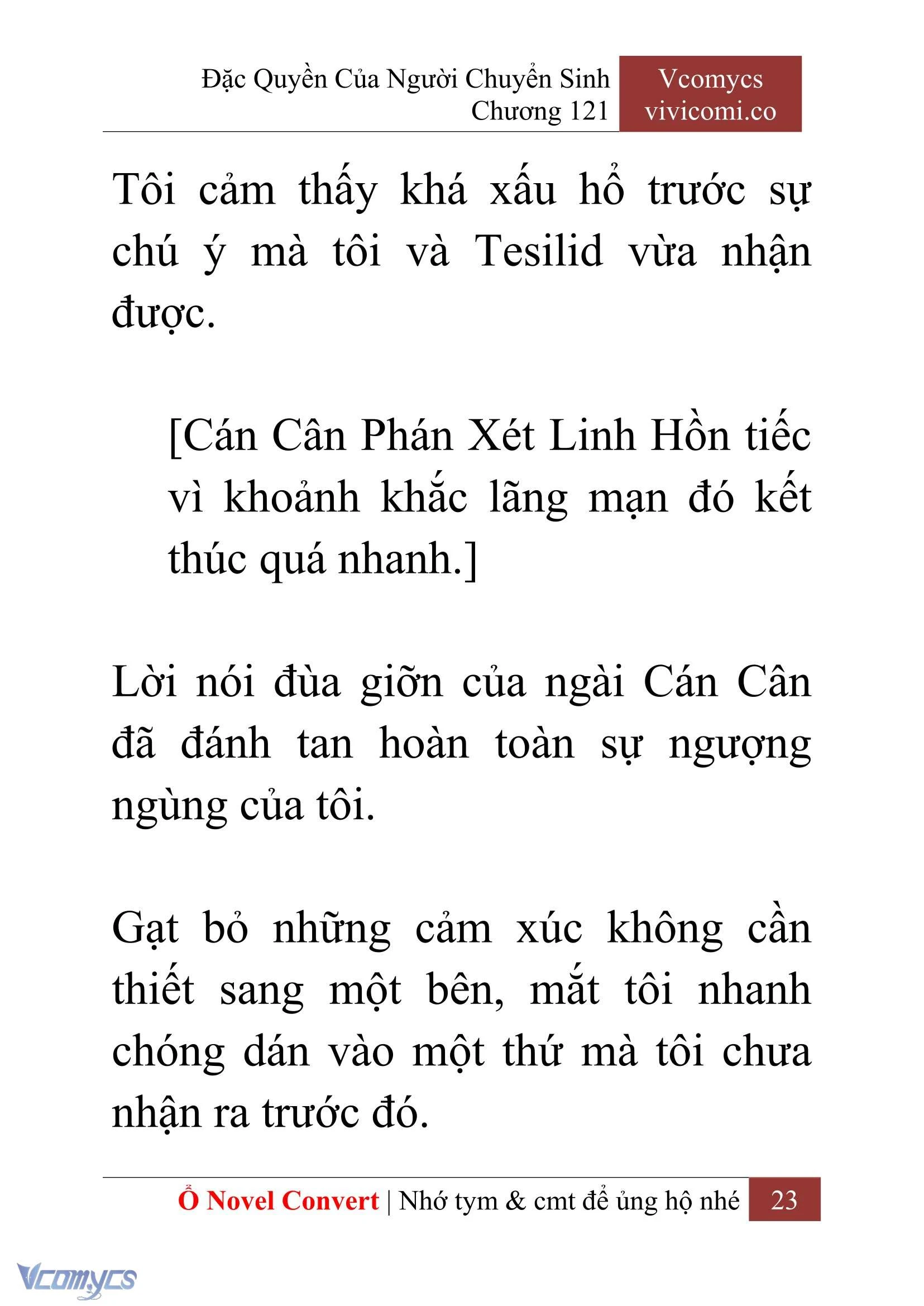 [Novel] Đặc Quyền Của Người Chuyển Sinh Chapter  121 - 25