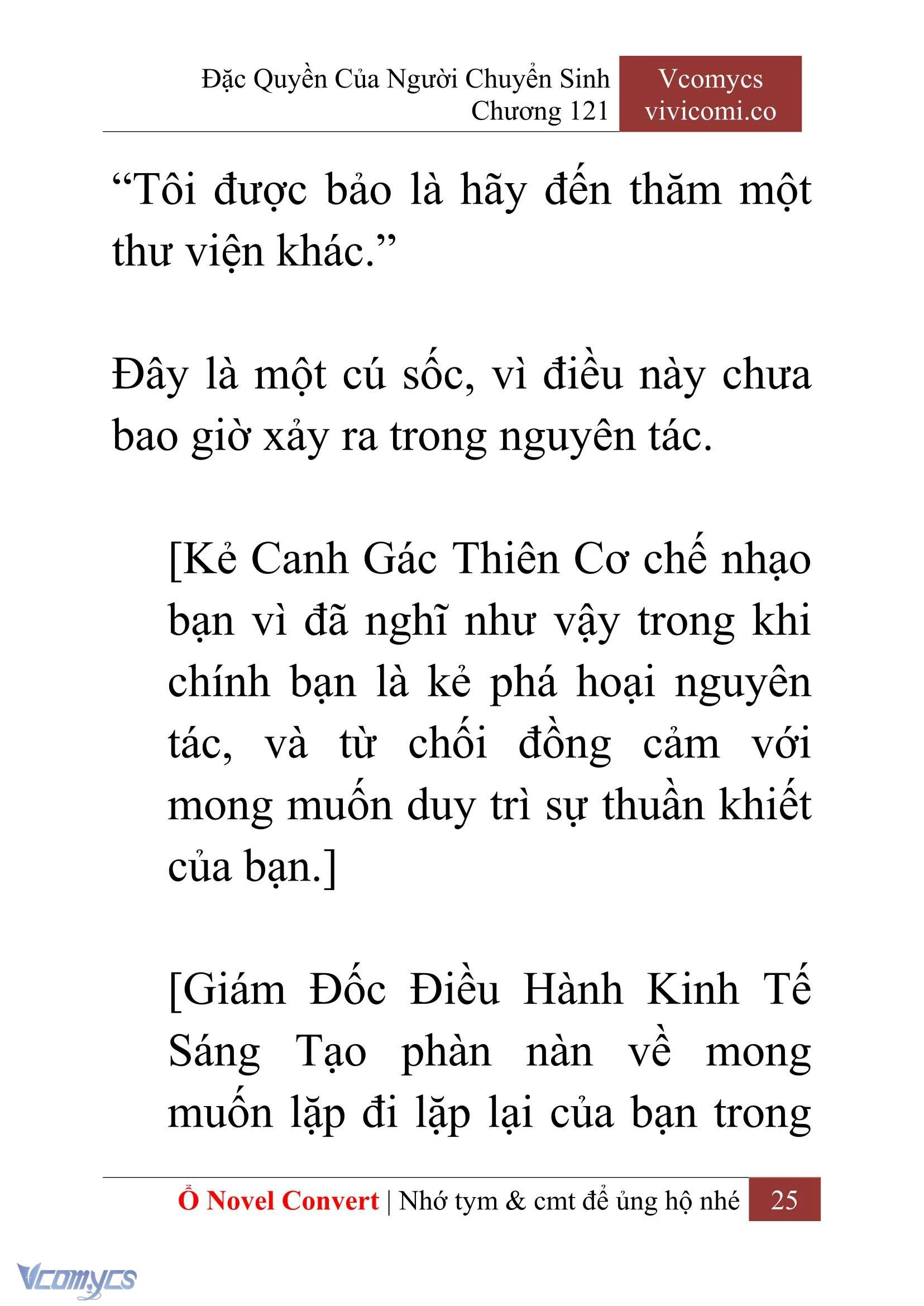 [Novel] Đặc Quyền Của Người Chuyển Sinh Chapter  121 - 27