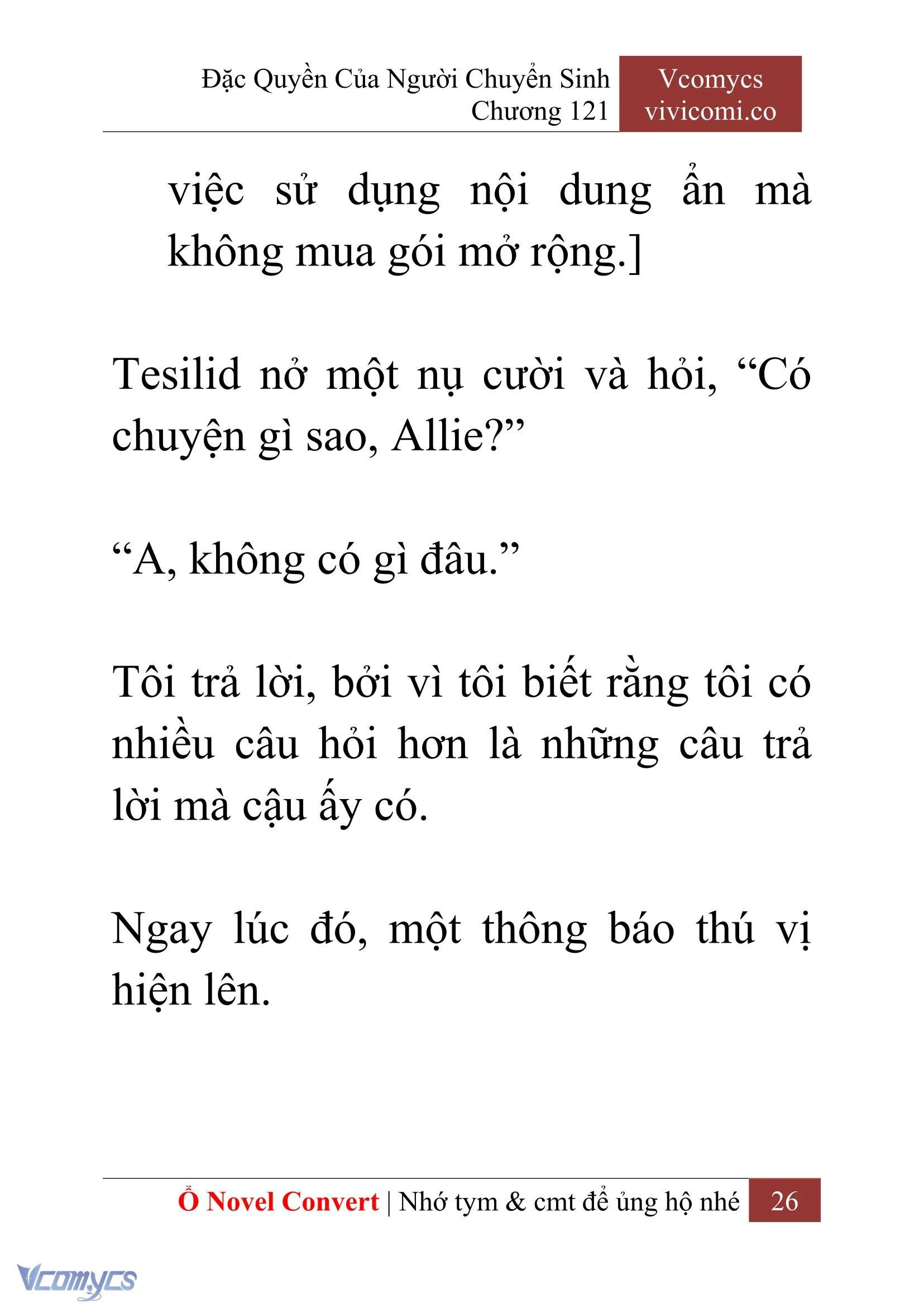 [Novel] Đặc Quyền Của Người Chuyển Sinh Chapter  121 - 28