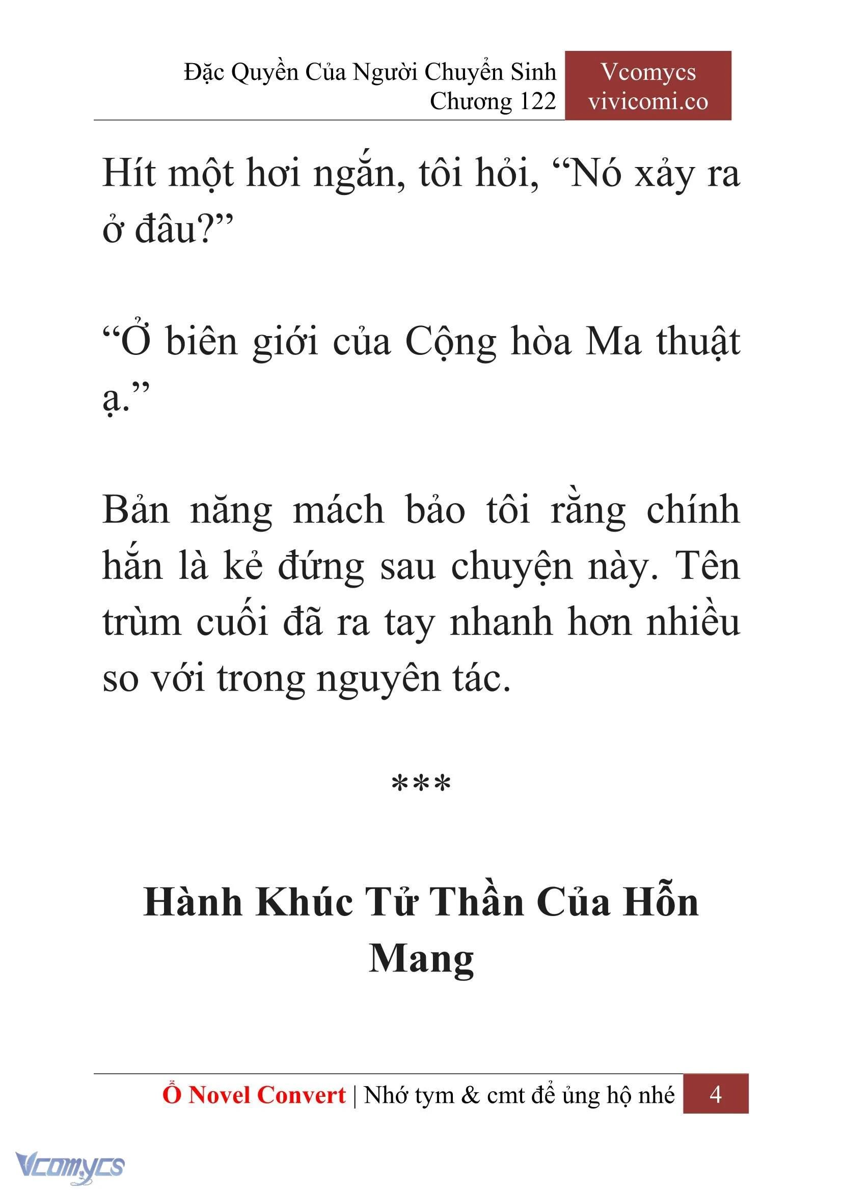 [Novel] Đặc Quyền Của Người Chuyển Sinh Chapter  122 - 6