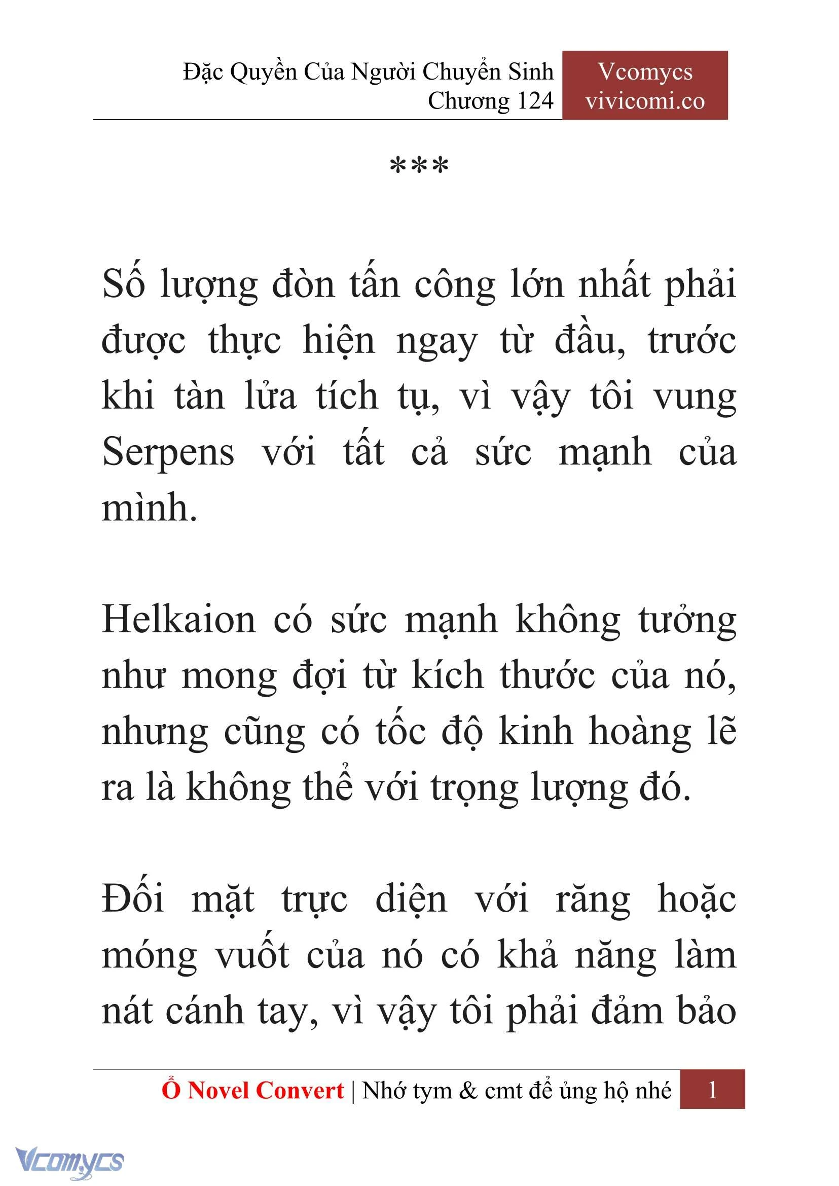 [Novel] Đặc Quyền Của Người Chuyển Sinh Chapter  124 - 3