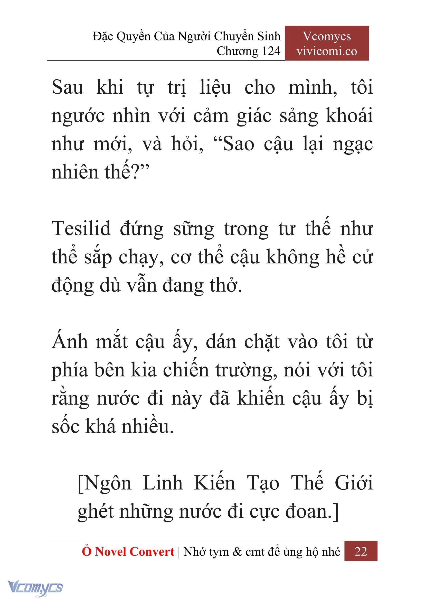 [Novel] Đặc Quyền Của Người Chuyển Sinh Chapter  124 - 24