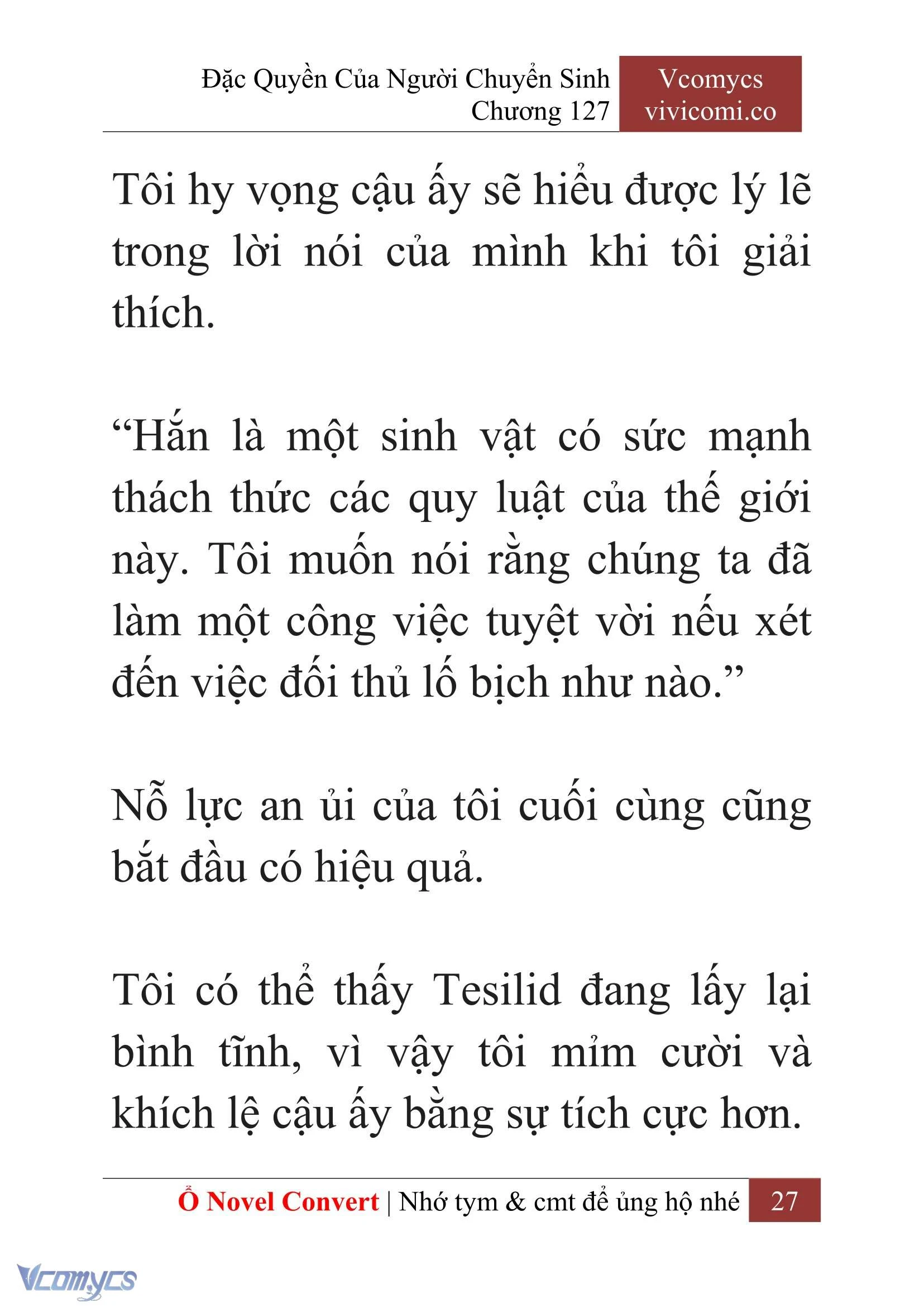 [Novel] Đặc Quyền Của Người Chuyển Sinh Chapter  127 - 29