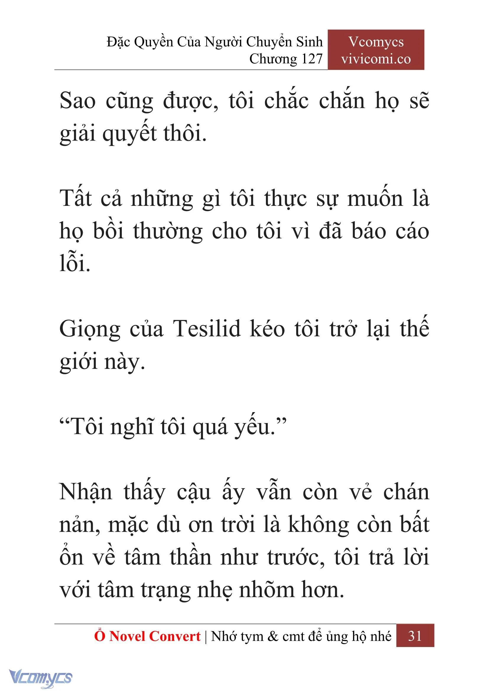 [Novel] Đặc Quyền Của Người Chuyển Sinh Chapter  127 - 33