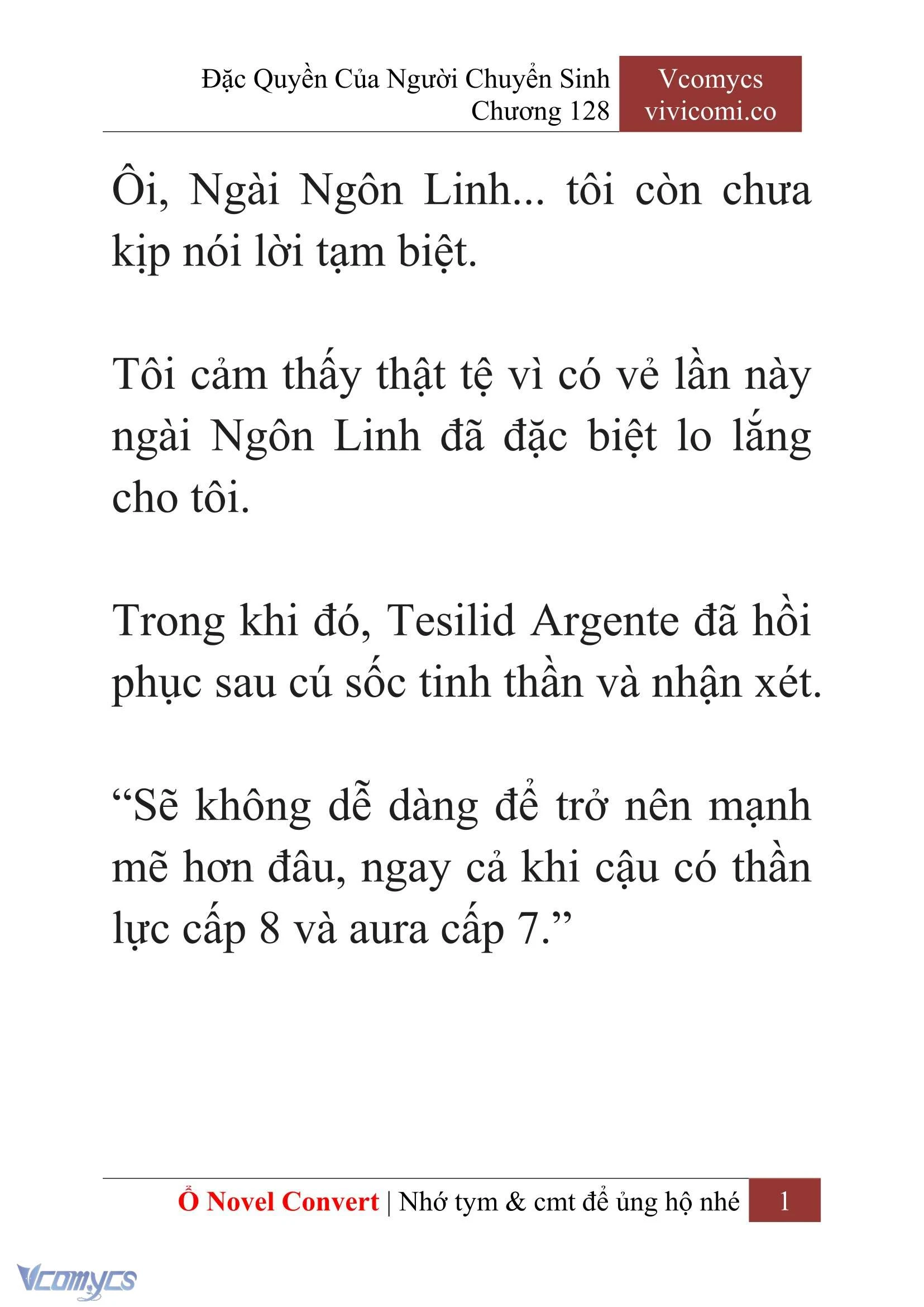 [Novel] Đặc Quyền Của Người Chuyển Sinh Chapter  128 - 3