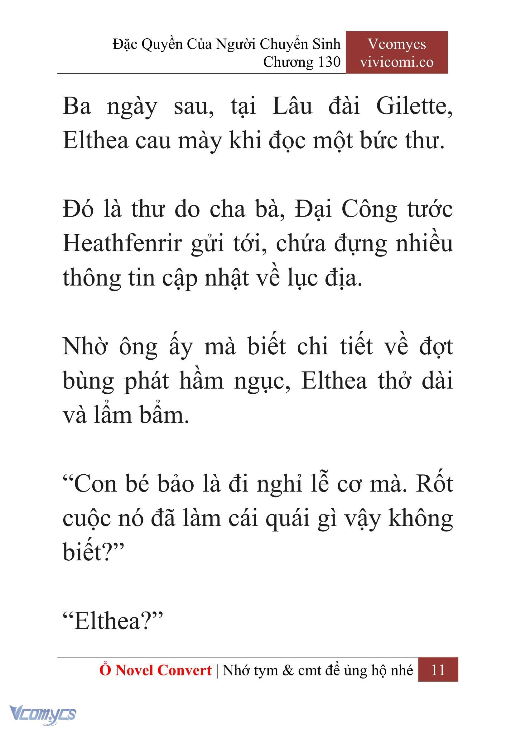 [Novel] Đặc Quyền Của Người Chuyển Sinh Chapter  130 - 13