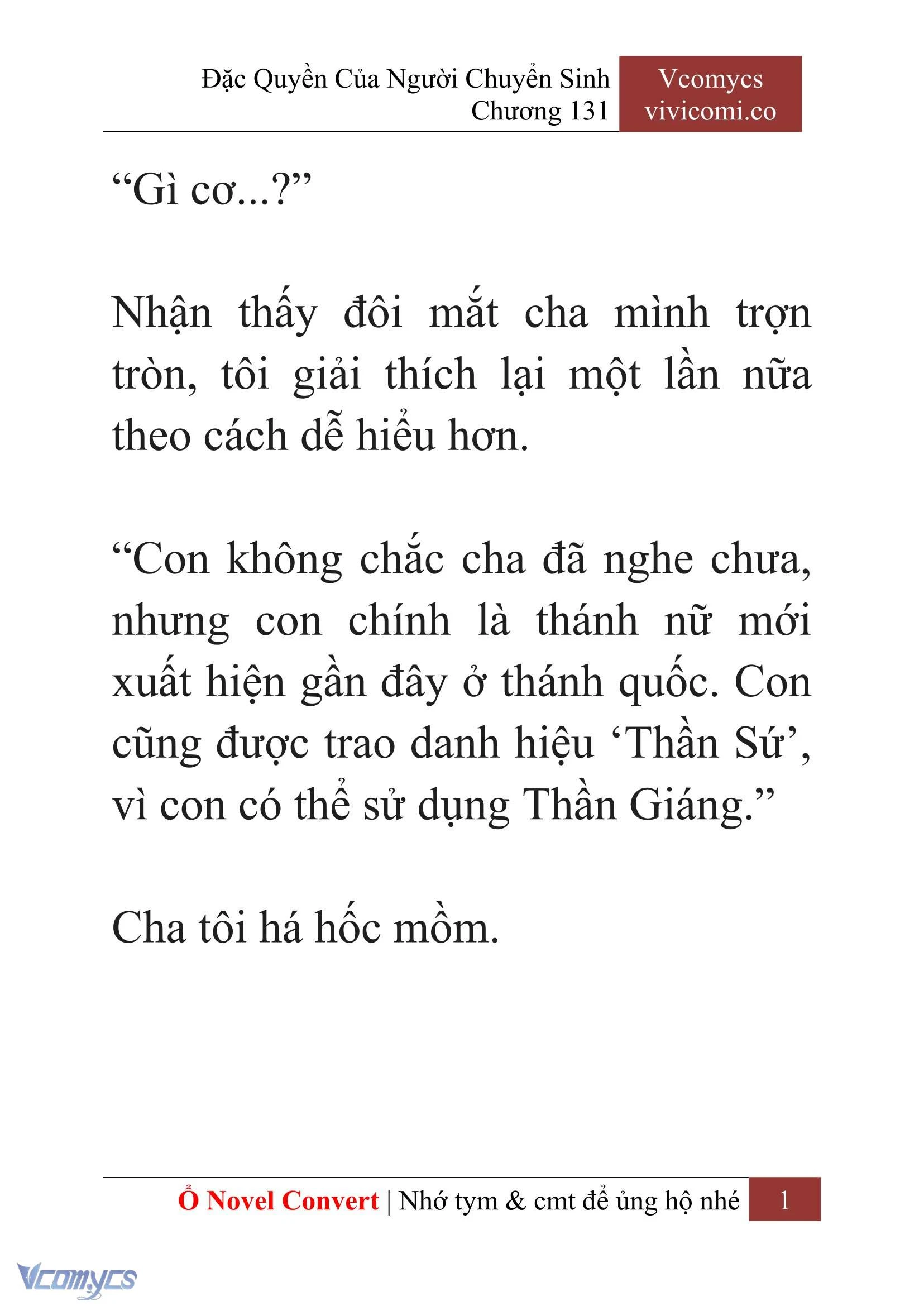 [Novel] Đặc Quyền Của Người Chuyển Sinh Chapter  131 - 3