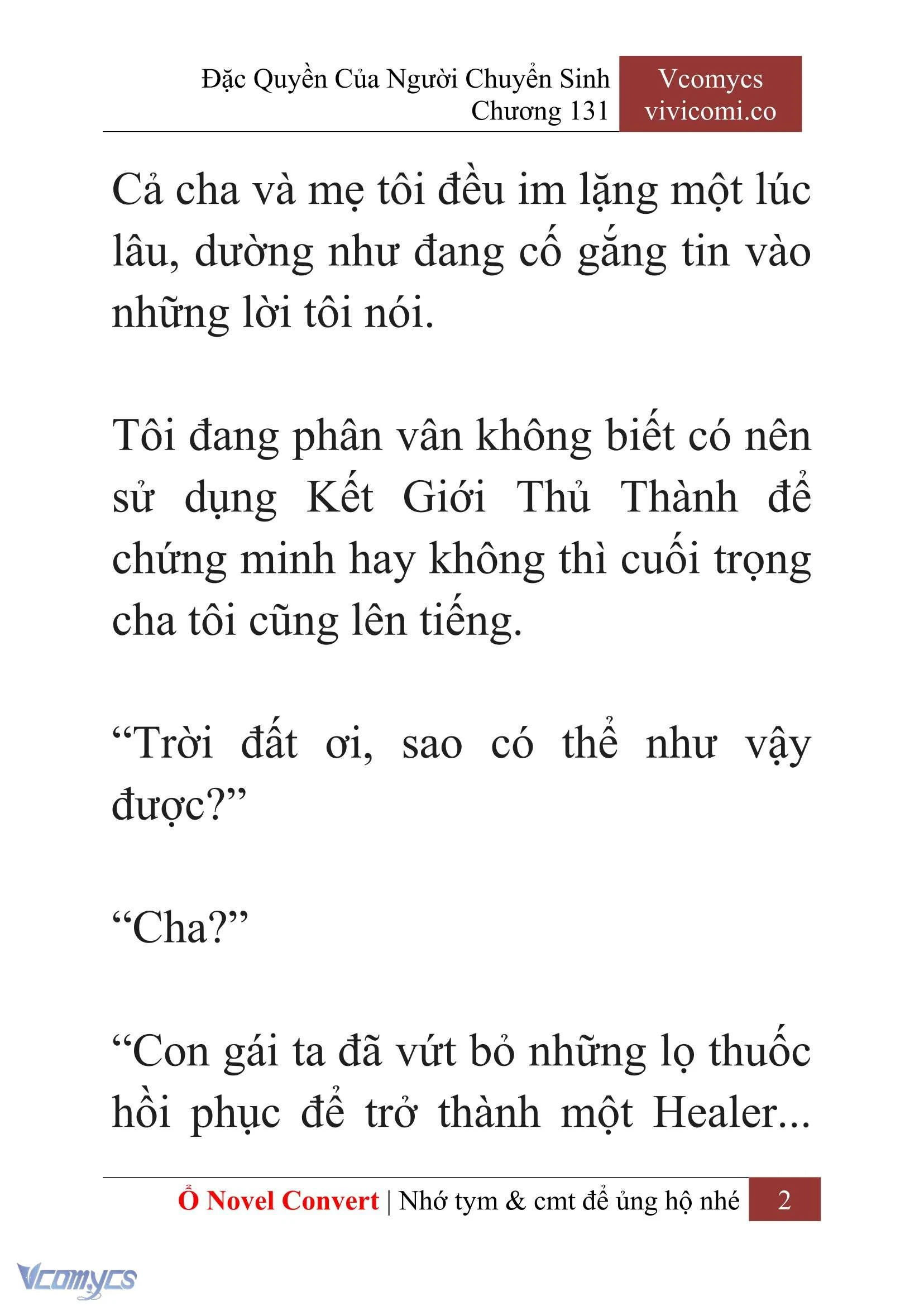 [Novel] Đặc Quyền Của Người Chuyển Sinh Chapter  131 - 4