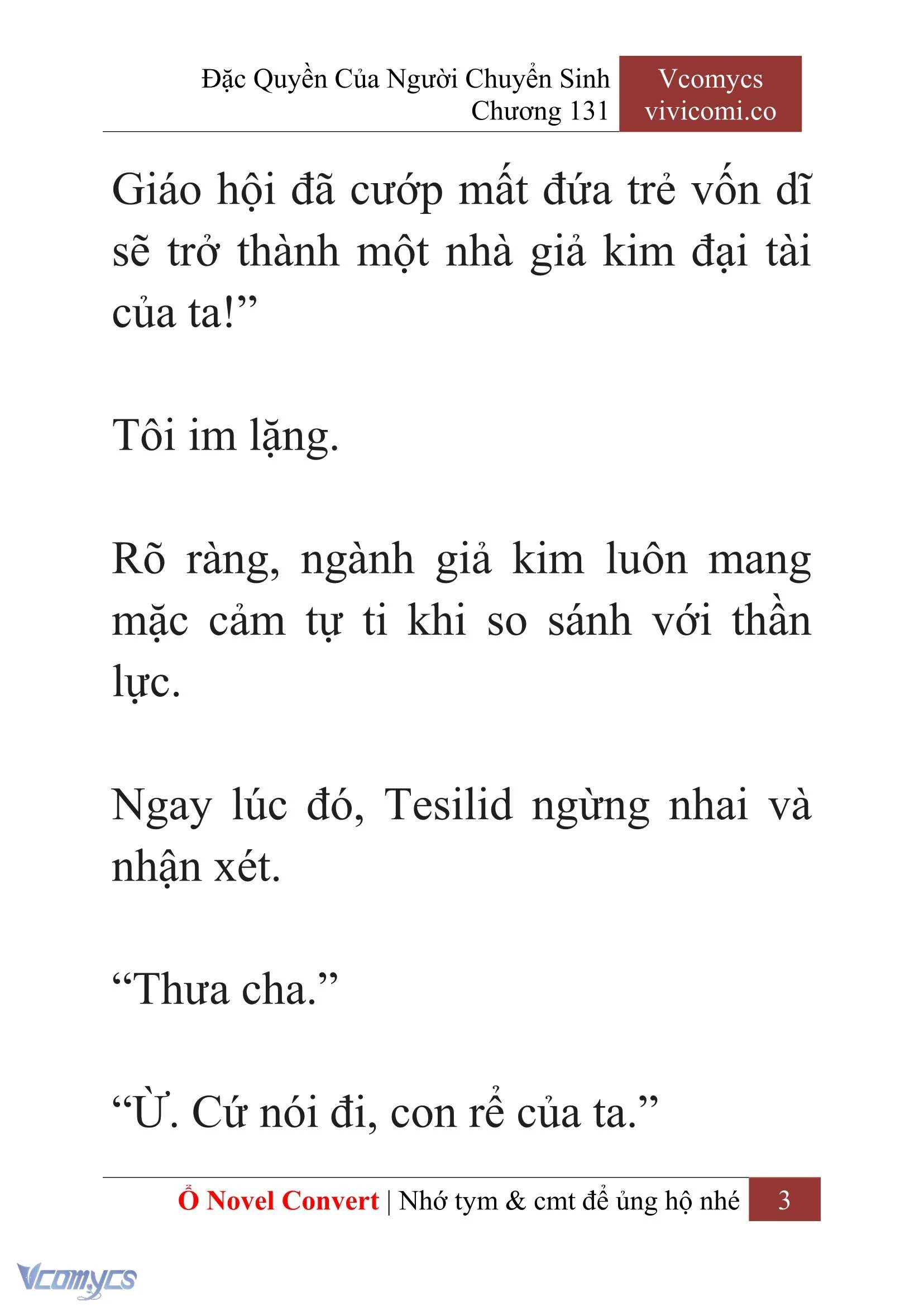 [Novel] Đặc Quyền Của Người Chuyển Sinh Chapter  131 - 5