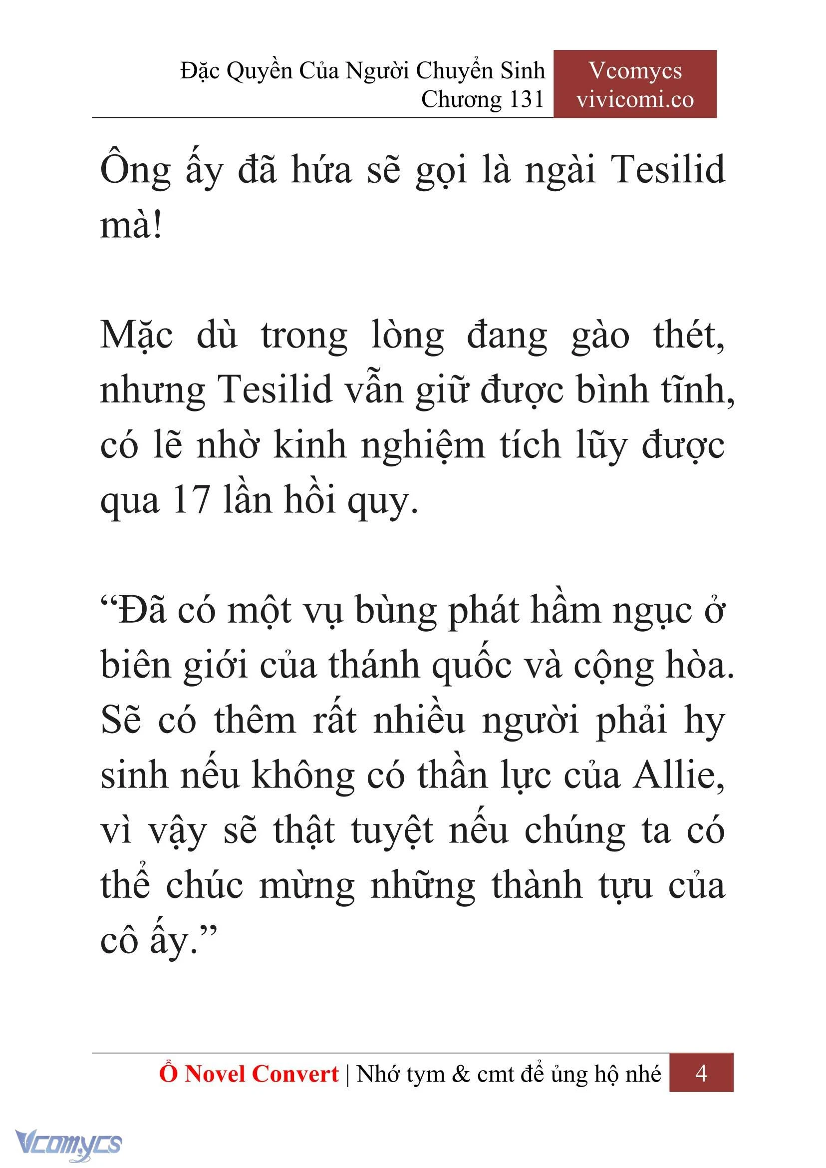 [Novel] Đặc Quyền Của Người Chuyển Sinh Chapter  131 - 6