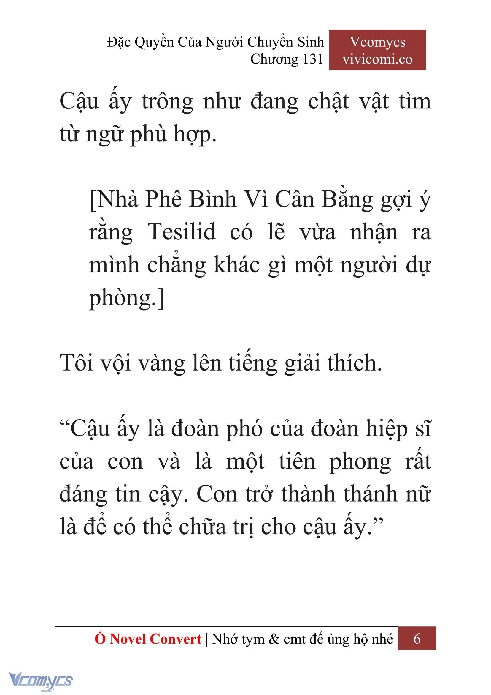 [Novel] Đặc Quyền Của Người Chuyển Sinh Chapter  131 - 8