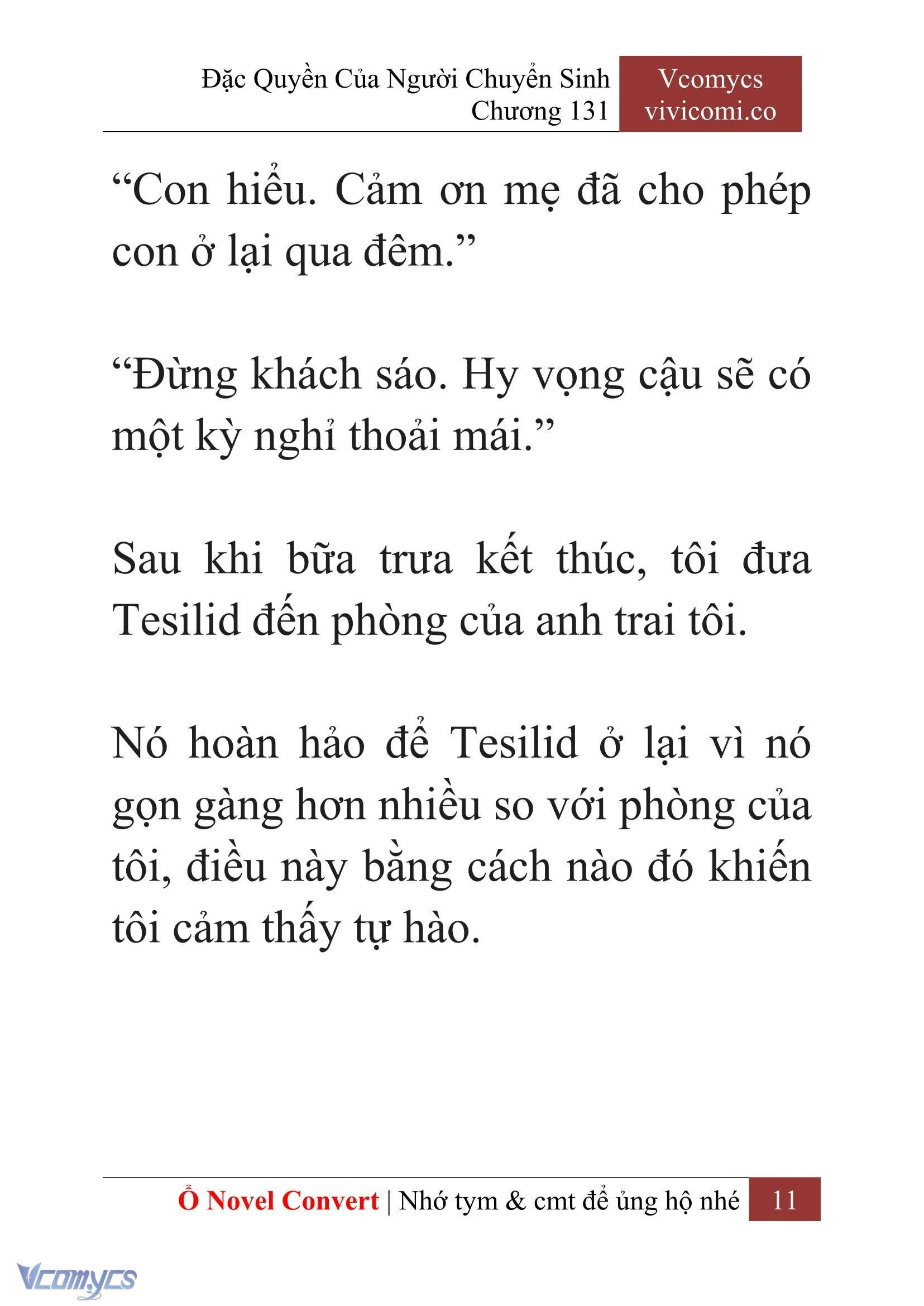 [Novel] Đặc Quyền Của Người Chuyển Sinh Chapter  131 - 13