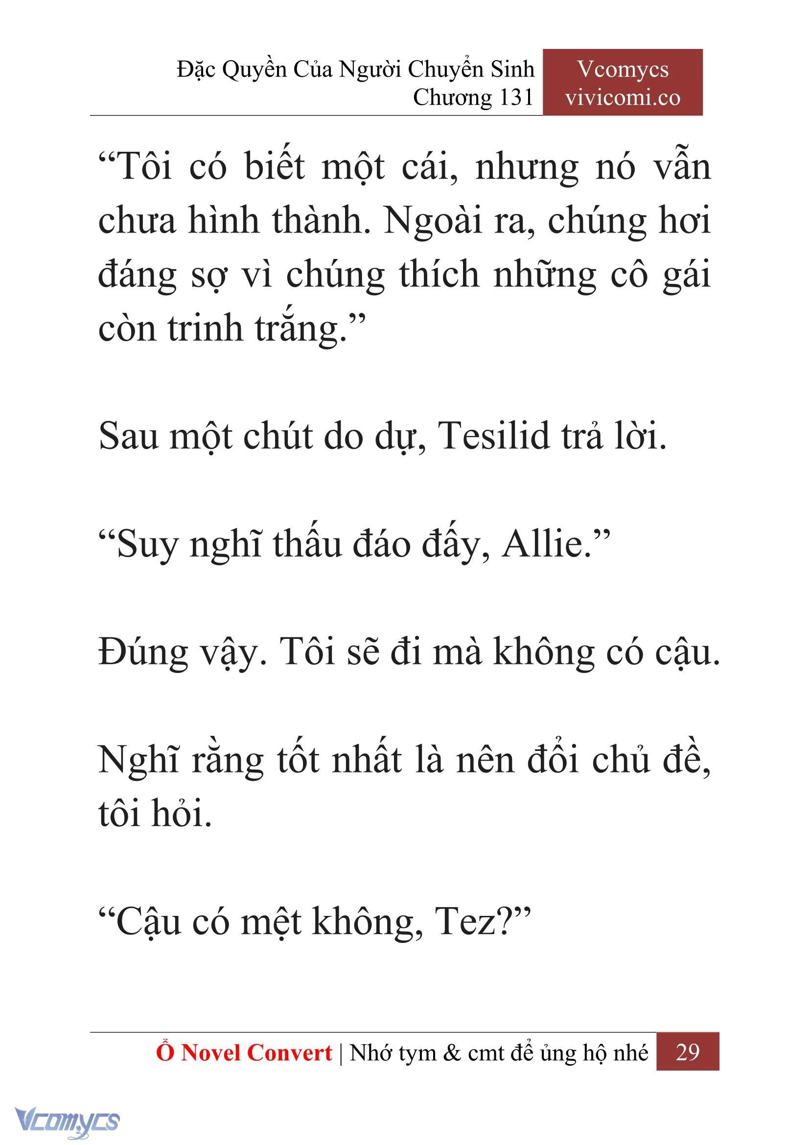 [Novel] Đặc Quyền Của Người Chuyển Sinh Chapter  131 - 31