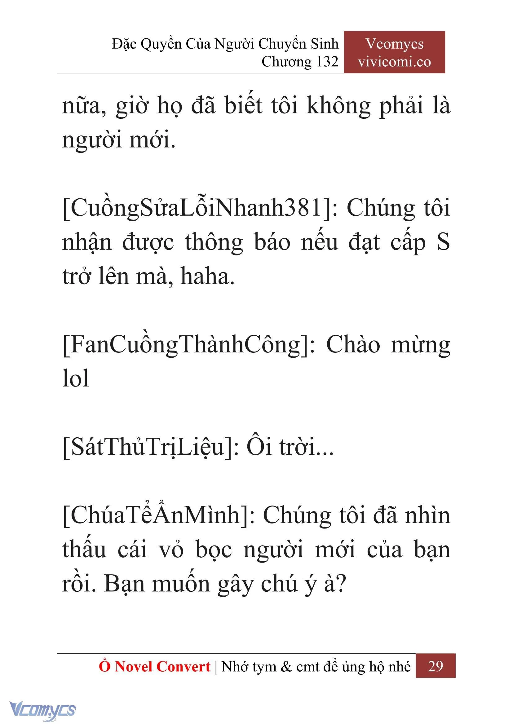 [Novel] Đặc Quyền Của Người Chuyển Sinh Chapter  132 - 31