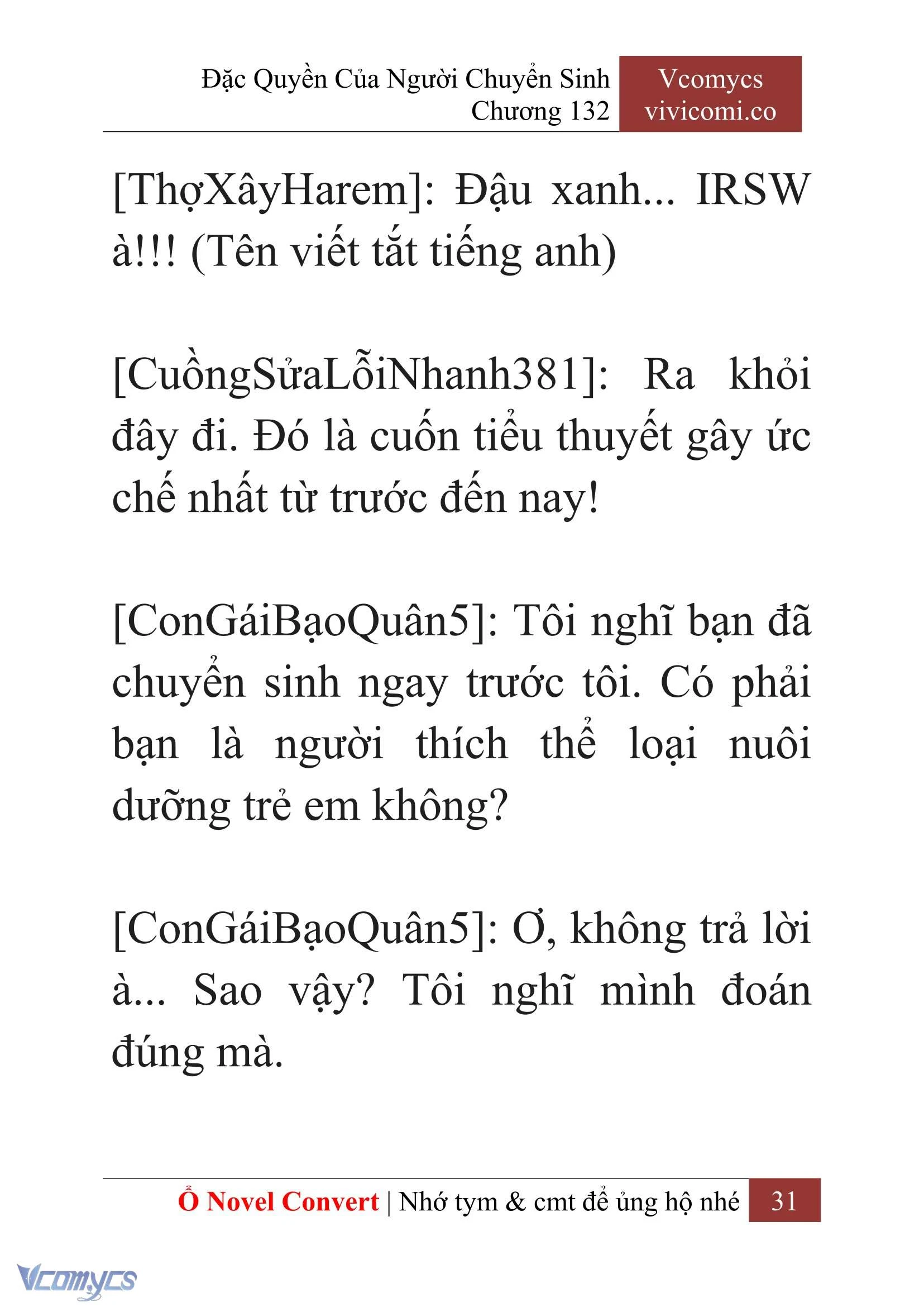 [Novel] Đặc Quyền Của Người Chuyển Sinh Chapter  132 - 33