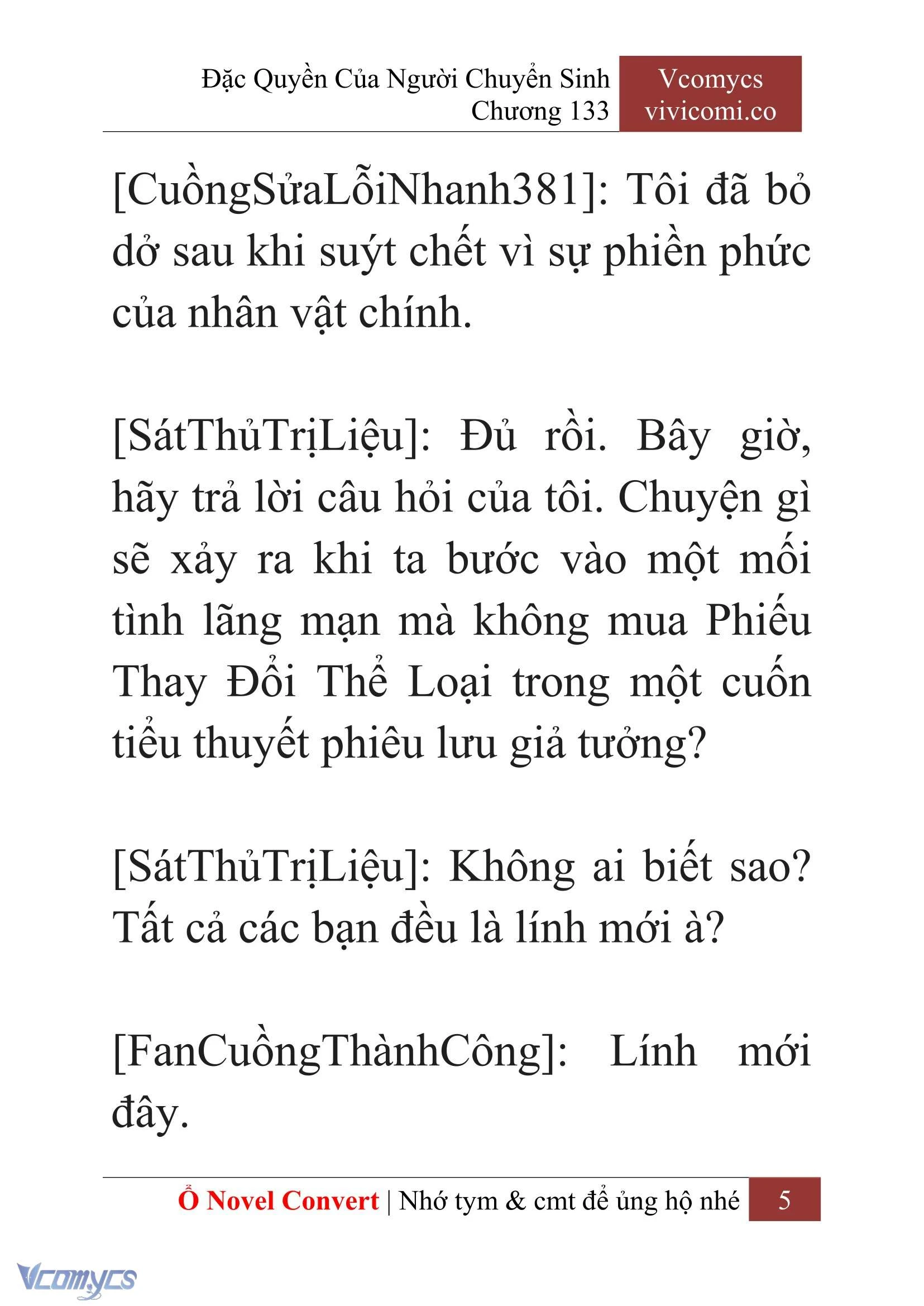 [Novel] Đặc Quyền Của Người Chuyển Sinh Chapter  133 - 7