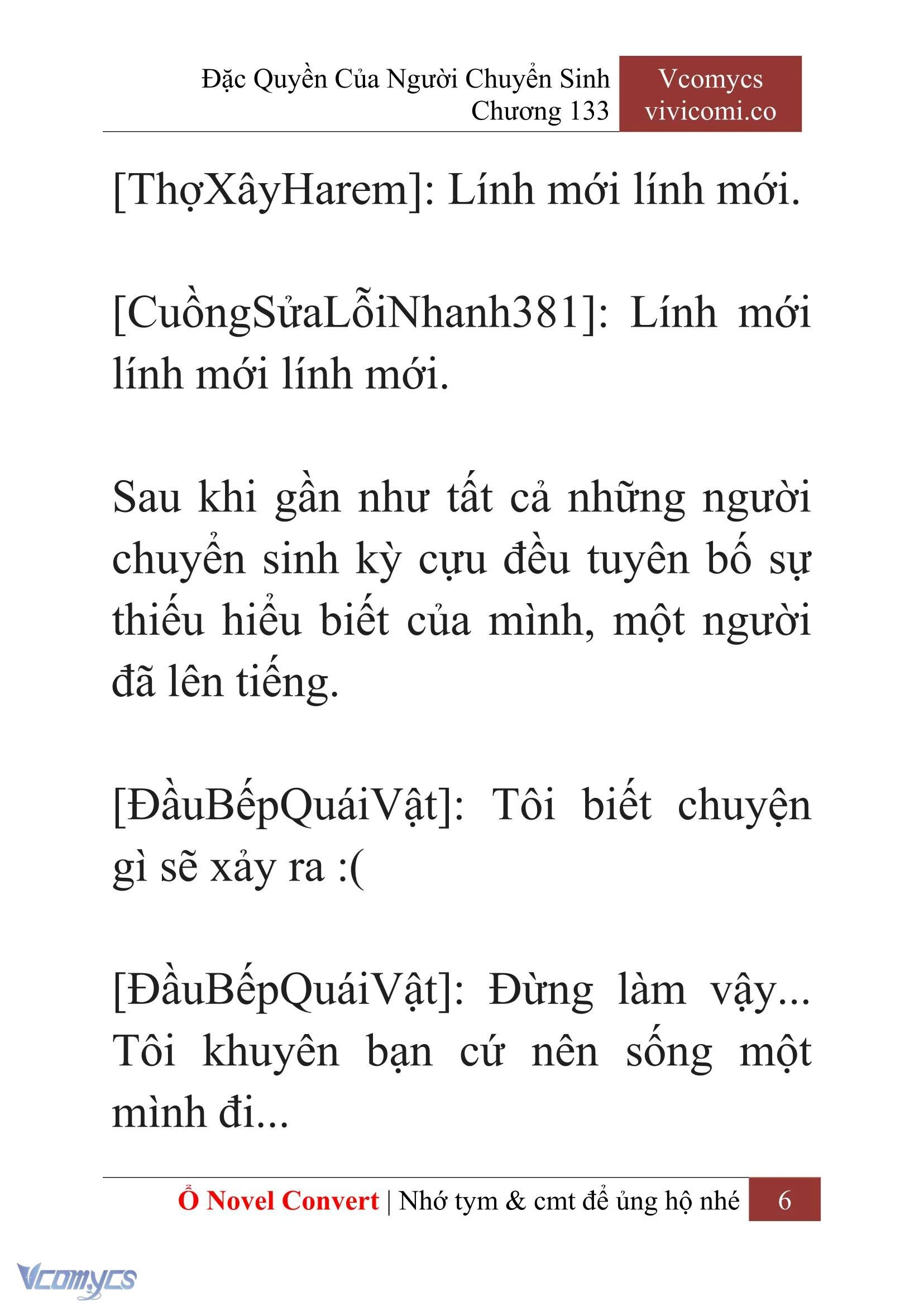 [Novel] Đặc Quyền Của Người Chuyển Sinh Chapter  133 - 8