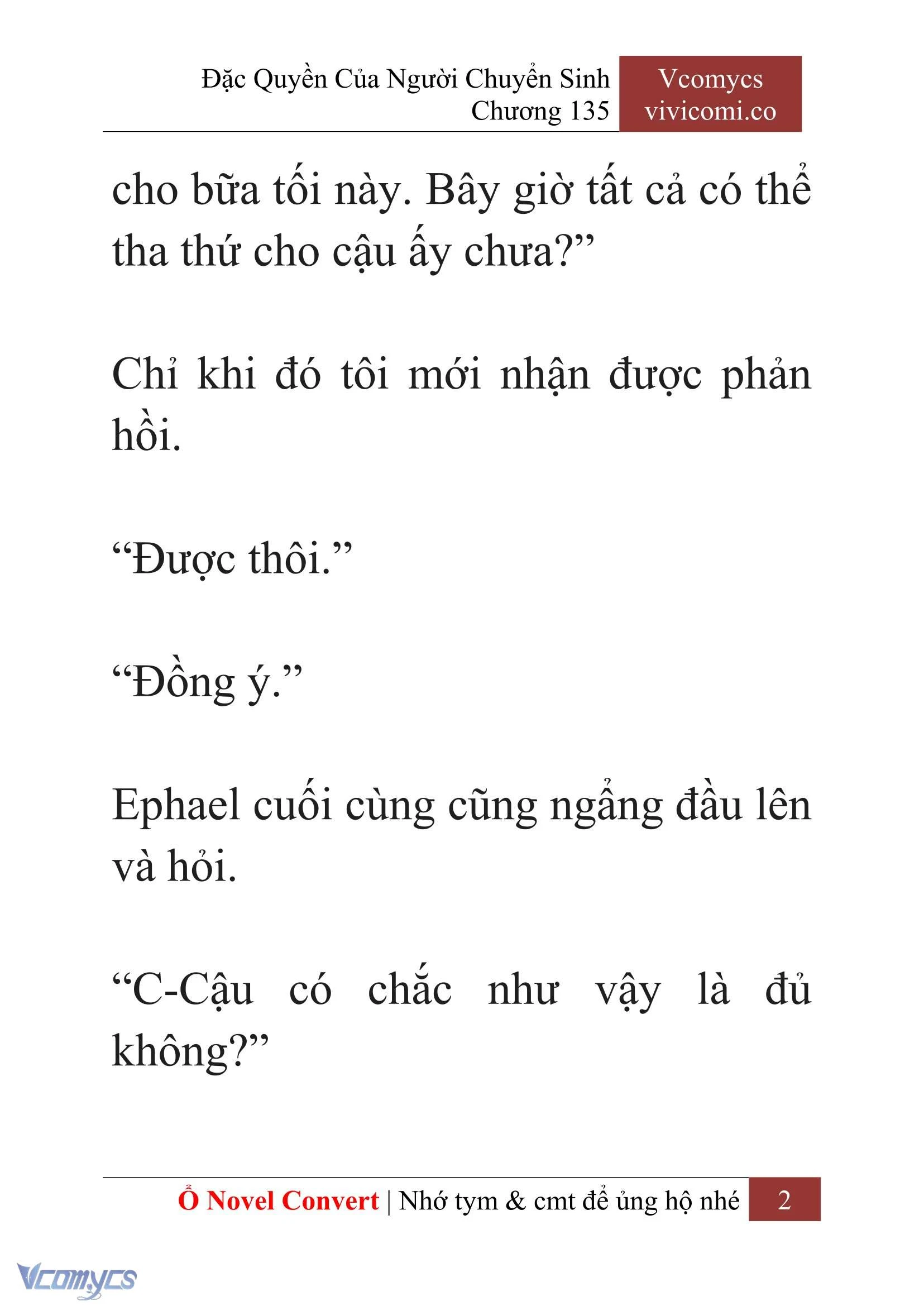 [Novel] Đặc Quyền Của Người Chuyển Sinh Chapter  135 - 4