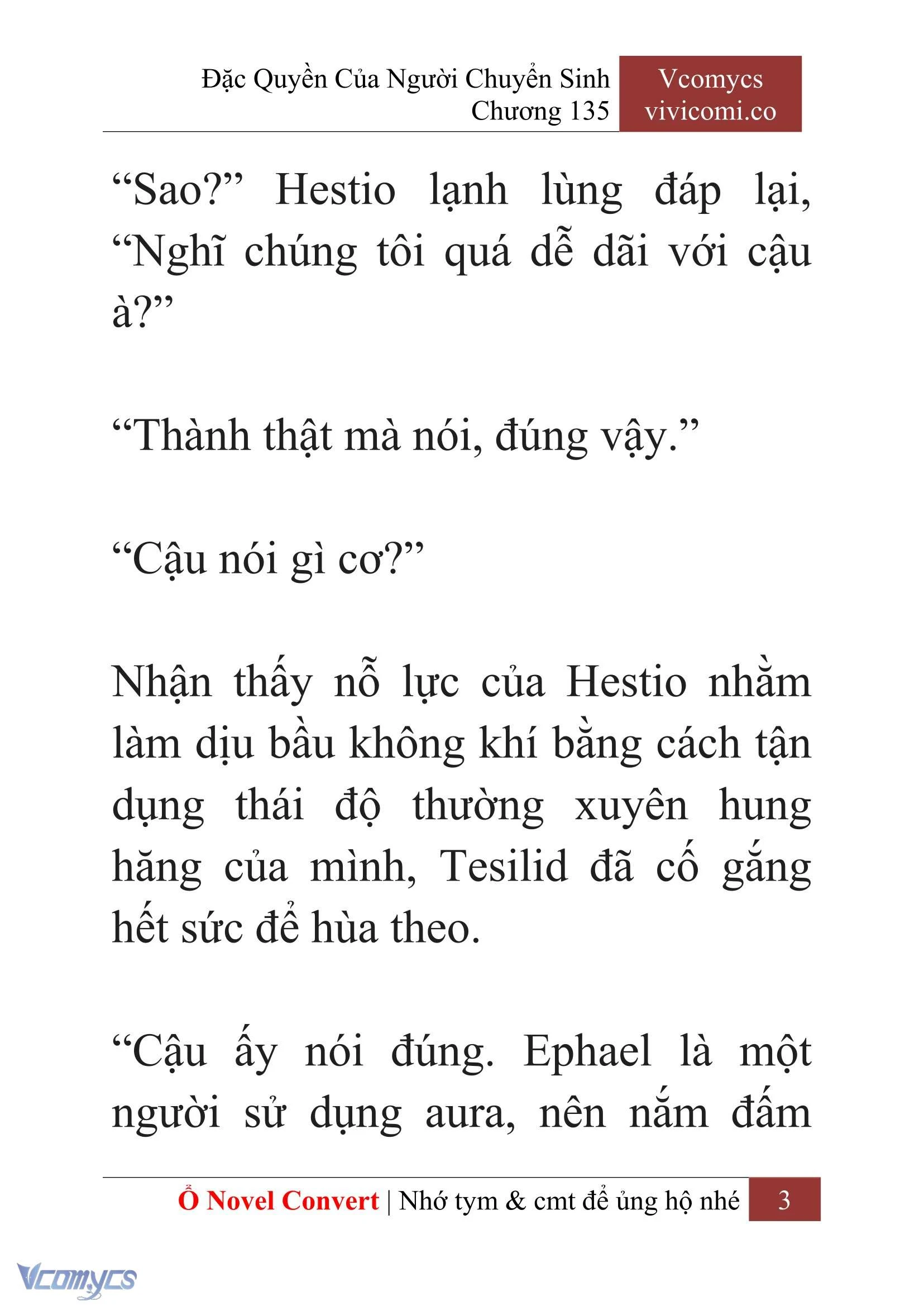[Novel] Đặc Quyền Của Người Chuyển Sinh Chapter  135 - 5