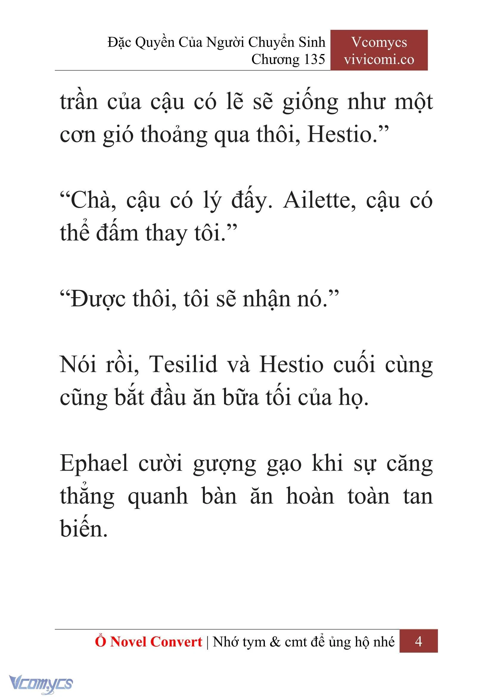 [Novel] Đặc Quyền Của Người Chuyển Sinh Chapter  135 - 6