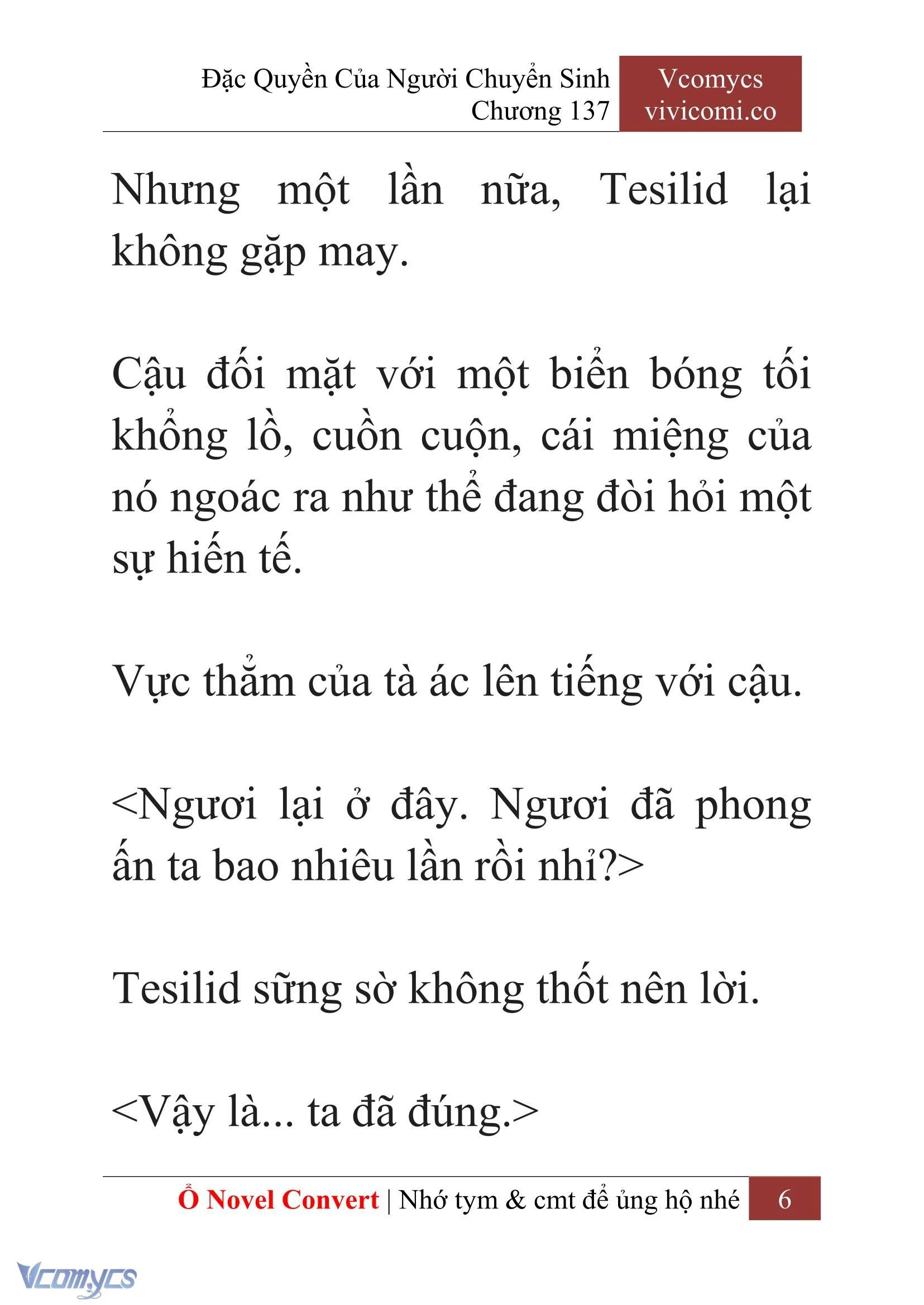 [Novel] Đặc Quyền Của Người Chuyển Sinh Chapter  137 - 8