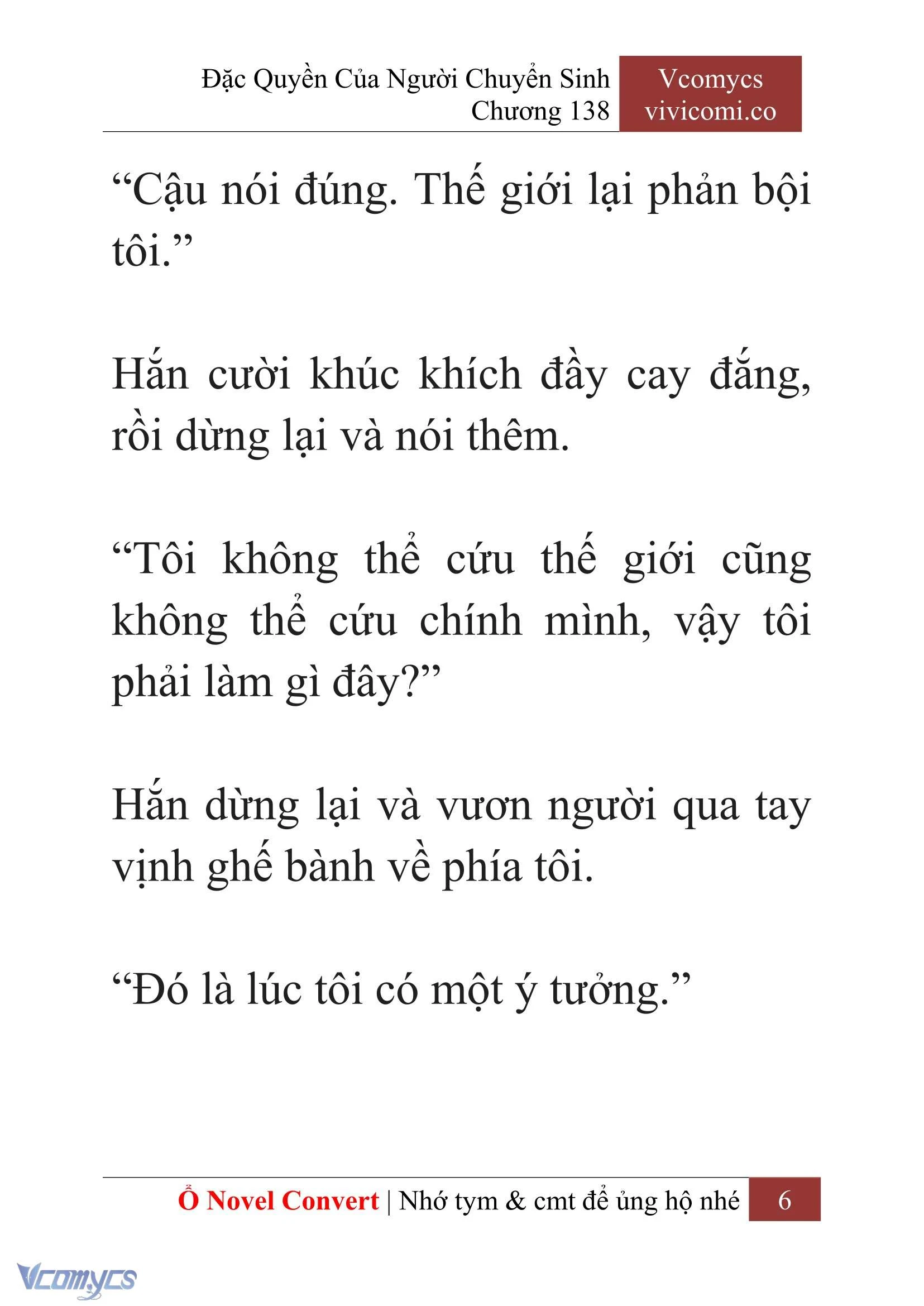 [Novel] Đặc Quyền Của Người Chuyển Sinh Chapter  138 - 8