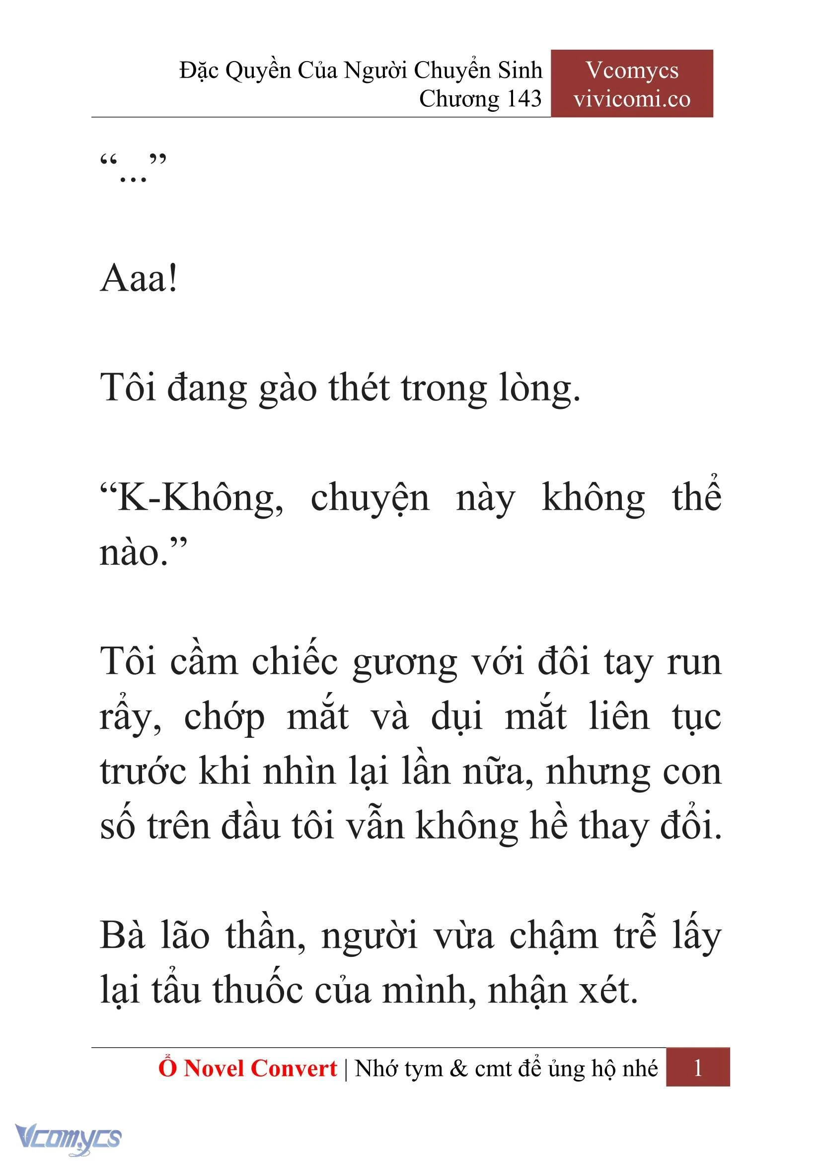 [Novel] Đặc Quyền Của Người Chuyển Sinh Chapter  143 - 3