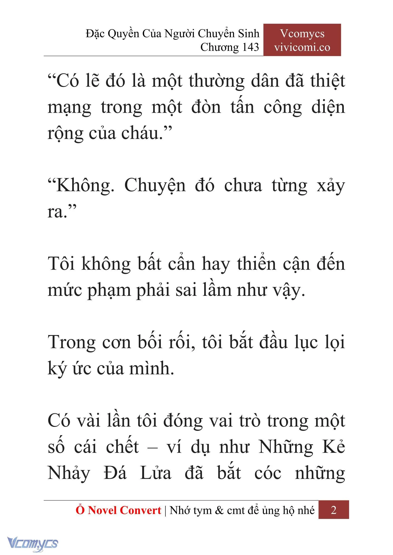 [Novel] Đặc Quyền Của Người Chuyển Sinh Chapter  143 - 4