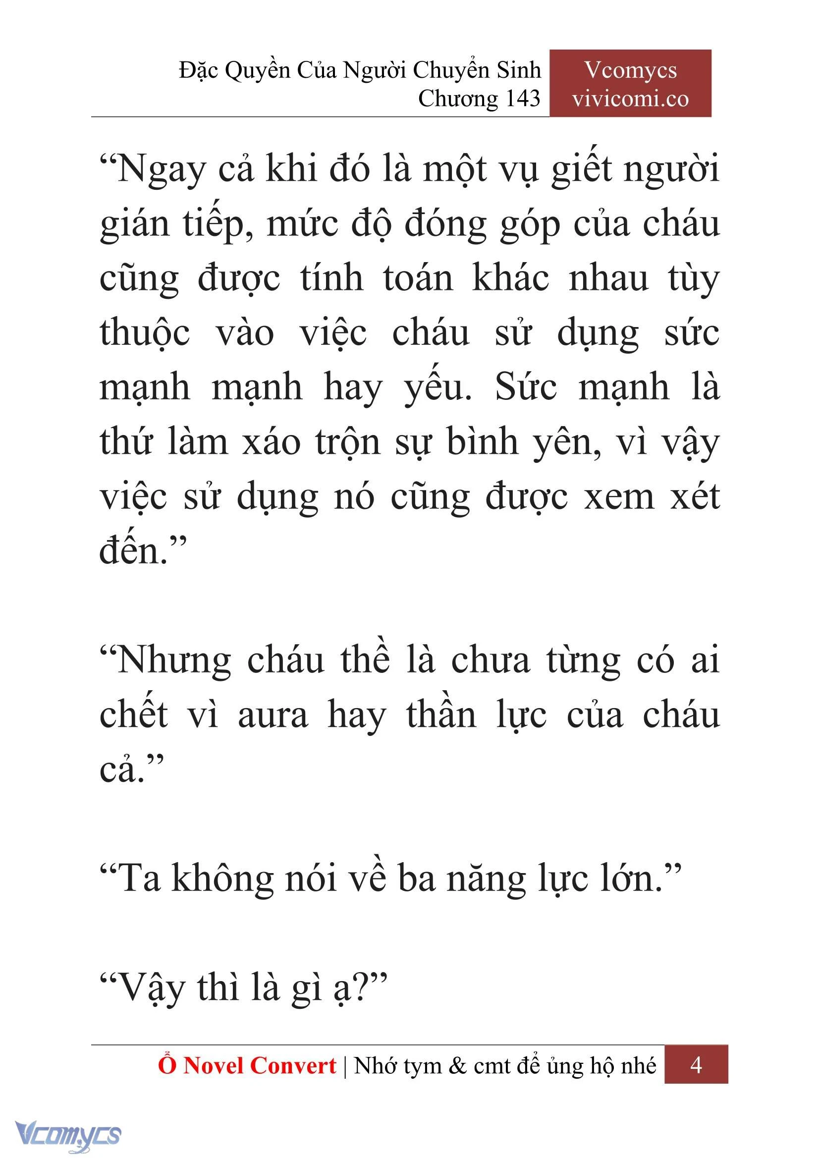 [Novel] Đặc Quyền Của Người Chuyển Sinh Chapter  143 - 6
