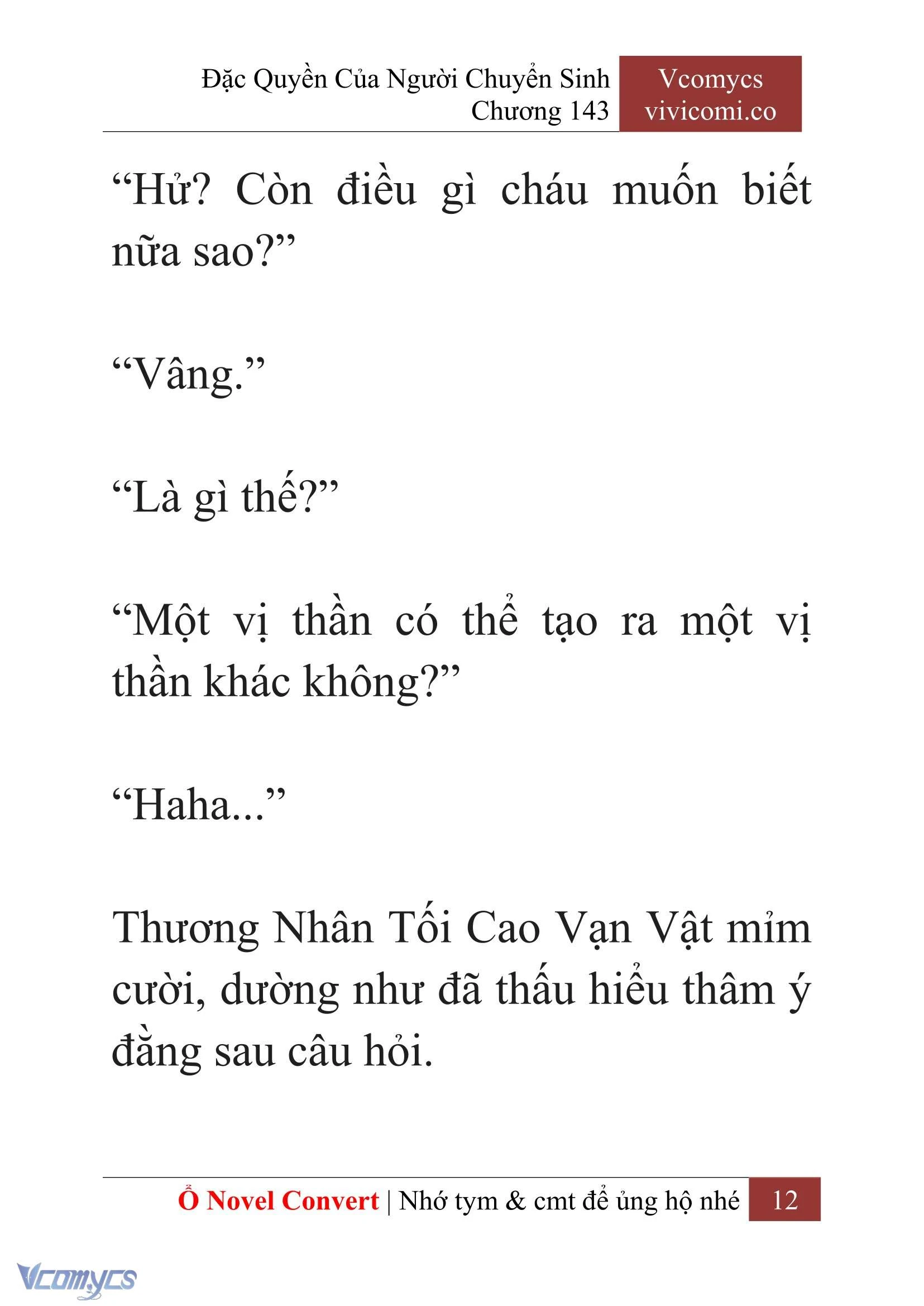 [Novel] Đặc Quyền Của Người Chuyển Sinh Chapter  143 - 14