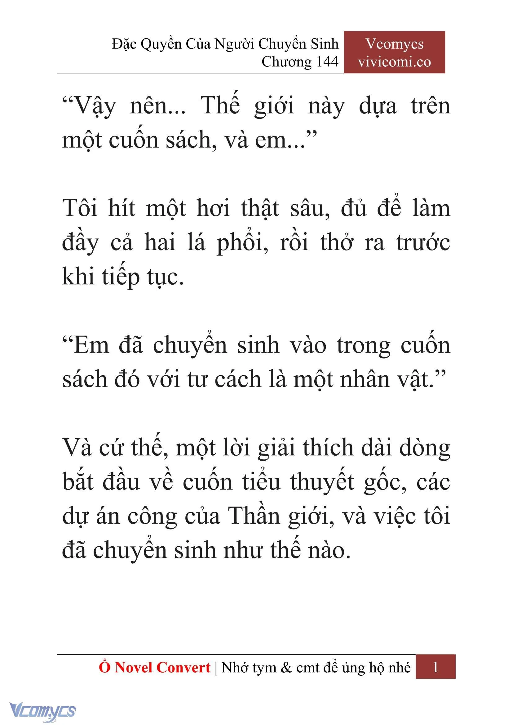 [Novel] Đặc Quyền Của Người Chuyển Sinh Chapter  144 - 3