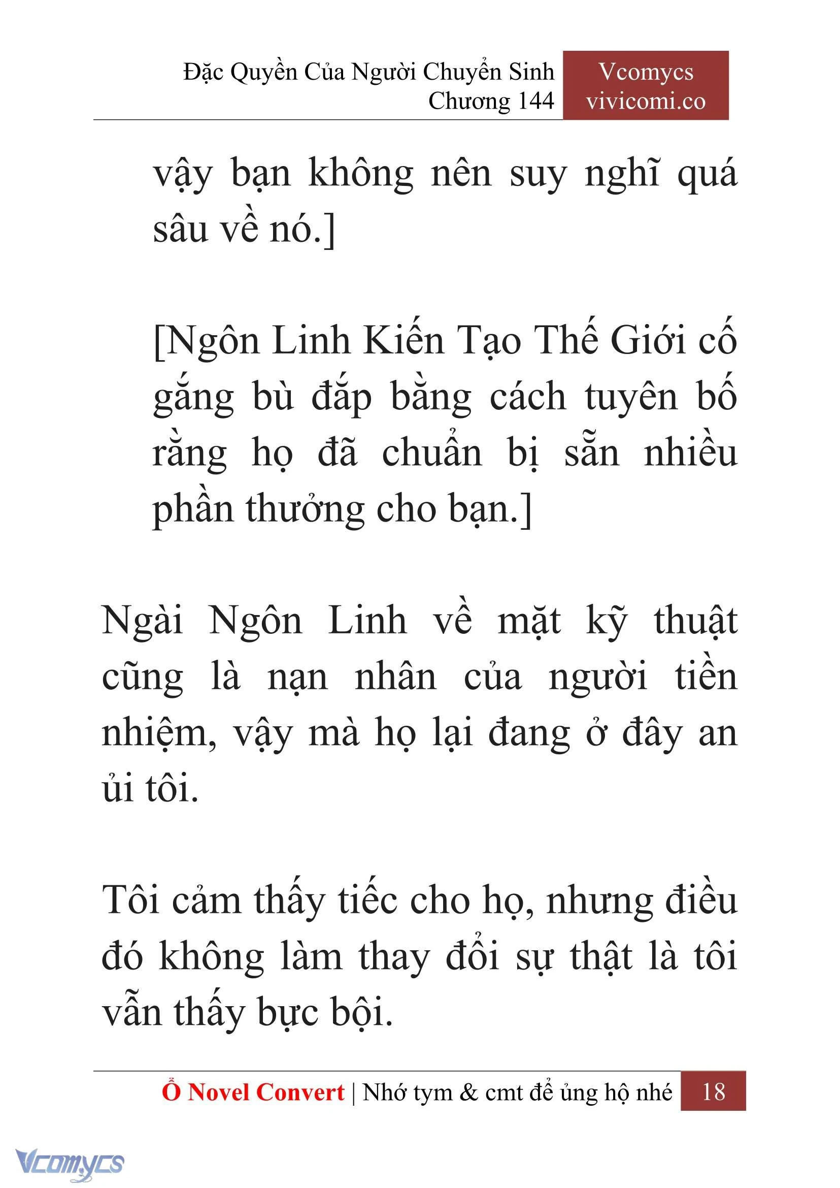 [Novel] Đặc Quyền Của Người Chuyển Sinh Chapter  144 - 20